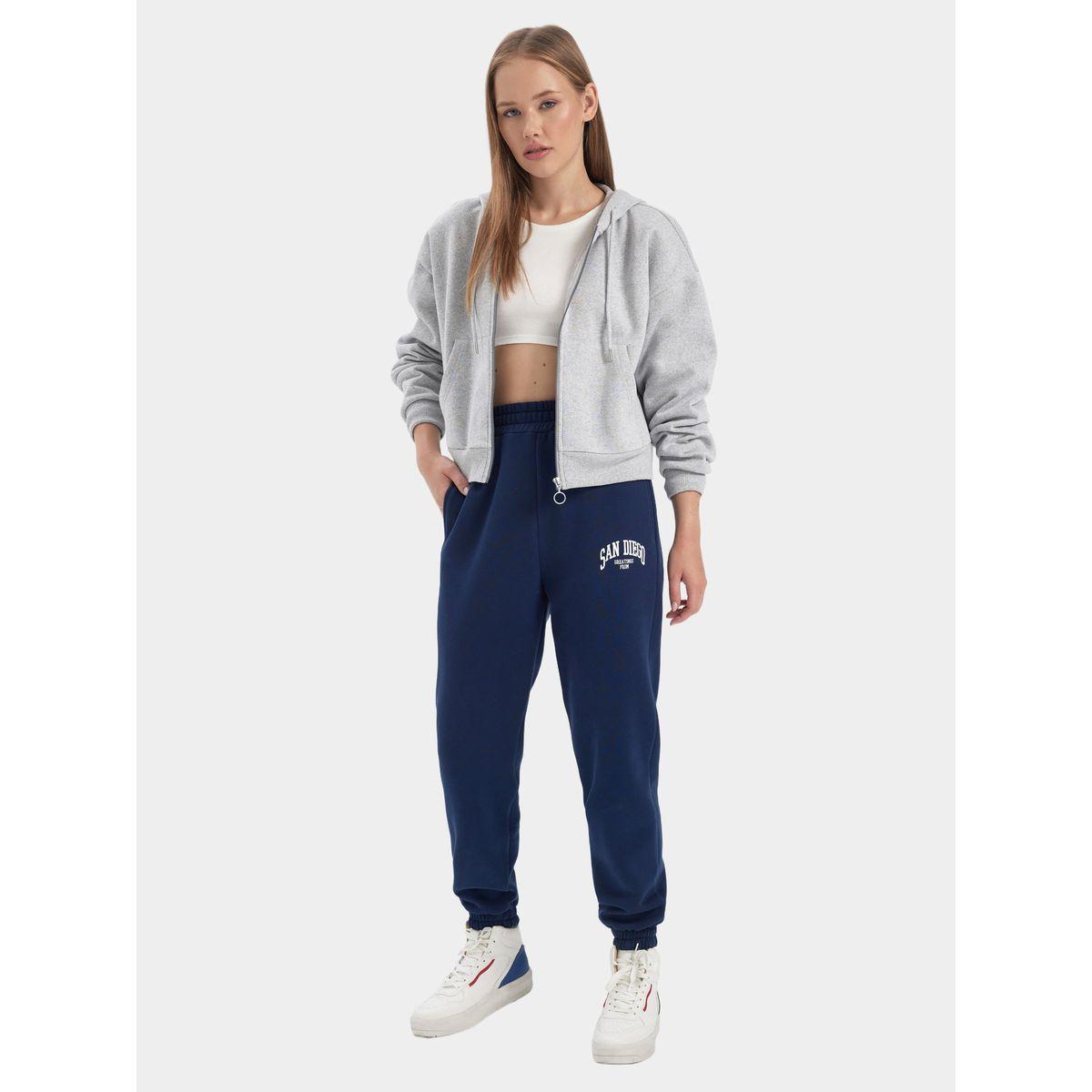 DeFacto X Styli  Slogan Print Elasticated Cuff Joggers with Pockets-women-clothing-bottoms-joggers-image-3