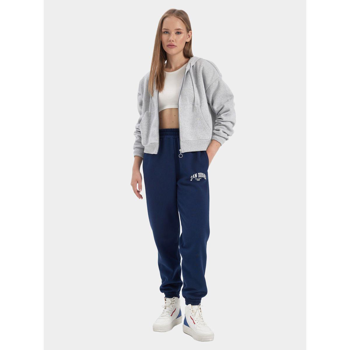 DeFacto X Styli  Slogan Print Elasticated Cuff Joggers with Pockets-women-clothing-bottoms-joggers-image-4