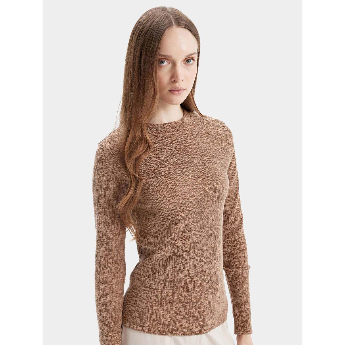 DeFacto X Styli  Textured Crew Neck Wrinkled Tunic-women-clothing-shirtsandblouses-blouses-image-2