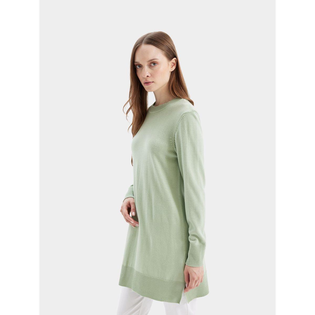 DeFacto X Styli  Regular Fit Crew Neck Side Slit Longline Tunic-women-clothing-shirtsandblouses-blouses-image-6