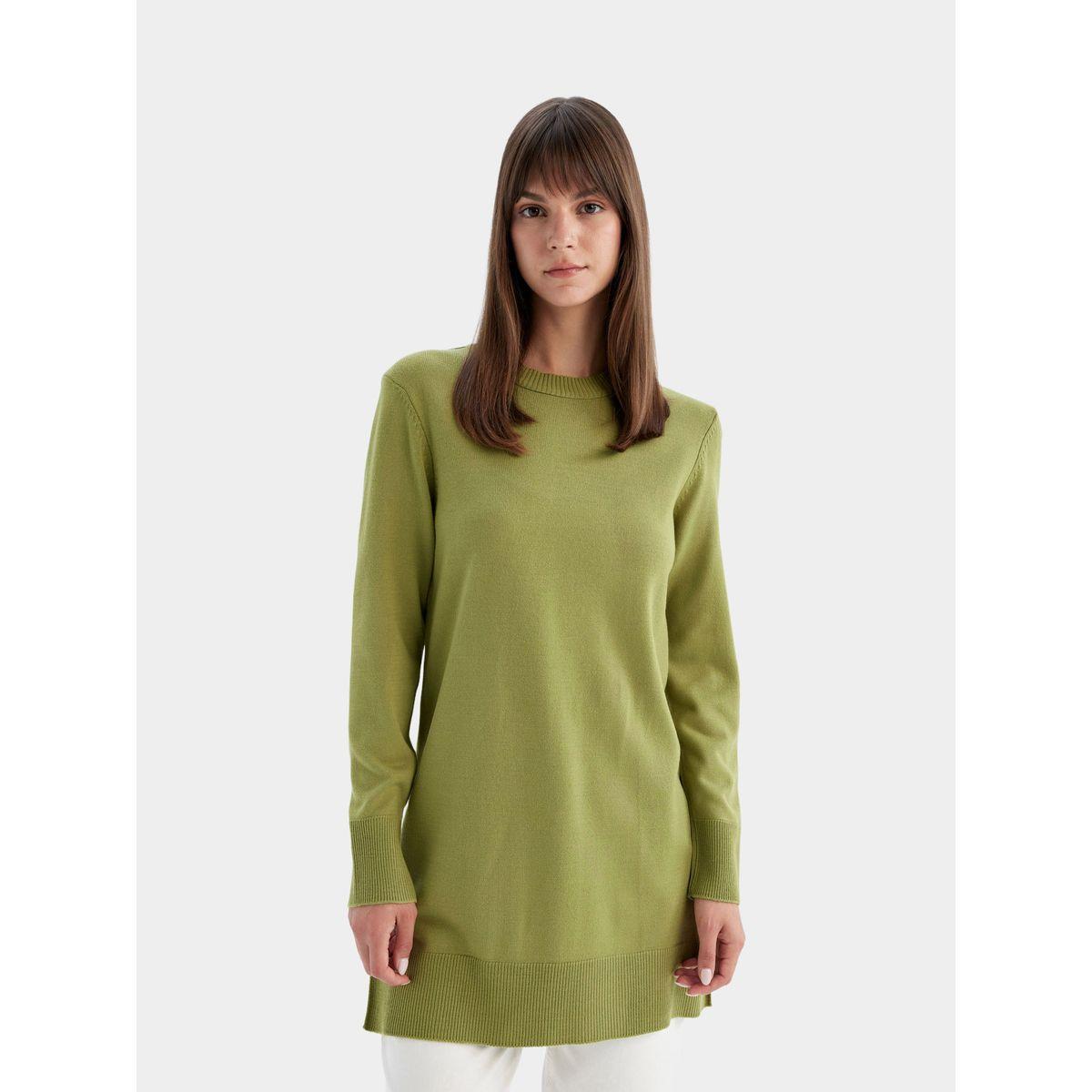 DeFacto X Styli  Regular Fit Crew Neck Side Slit Longline Tunic-women-clothing-shirtsandblouses-blouses-image-3