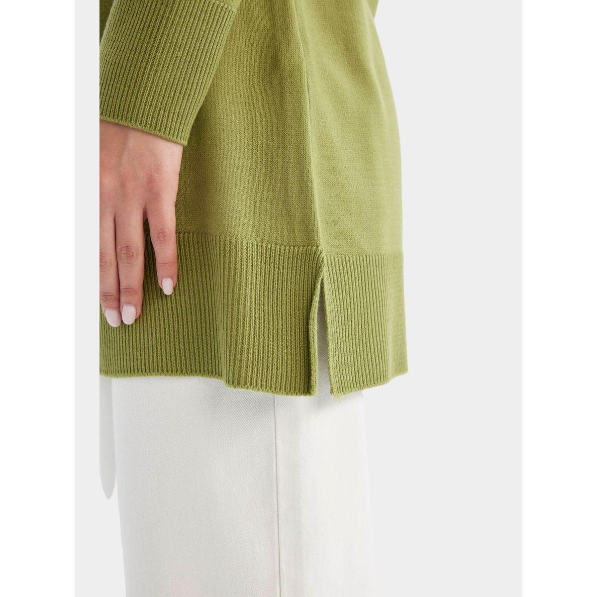 بلوزة تونيك طويلة بقصة عادية وياقة دائرية مع شق جانبي ديفاكتو × ستايلي-women-clothing-shirtsandblouses-blouses-image-6