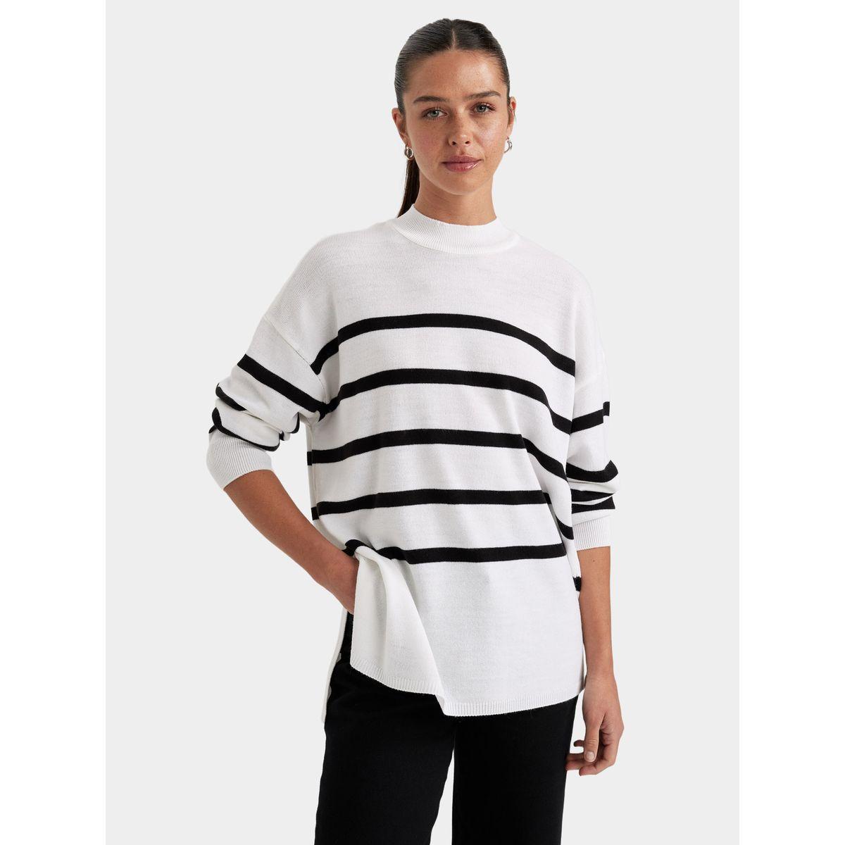 DeFacto X Styli  Relax Fit Striped Longline Tunic-women-clothing-shirtsandblouses-blouses-image-4