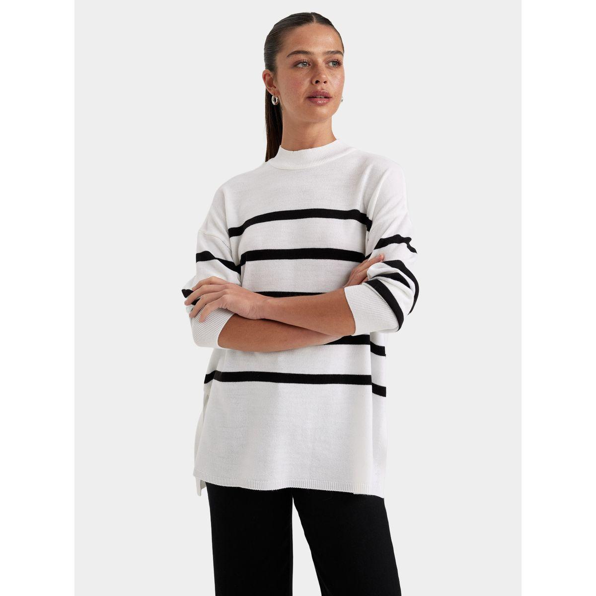 DeFacto X Styli  Relax Fit Striped Longline Tunic-women-clothing-shirtsandblouses-blouses-image-5