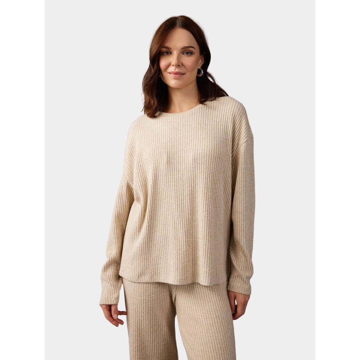 تيشيرت بقصة مريحة وأكمام طويلة ديفاكتو × ستايلي-women-clothing-tshirts-image-3