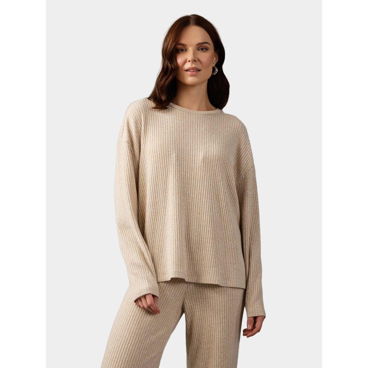 تيشيرت بقصة مريحة وأكمام طويلة ديفاكتو × ستايلي-women-clothing-tshirts-image-4