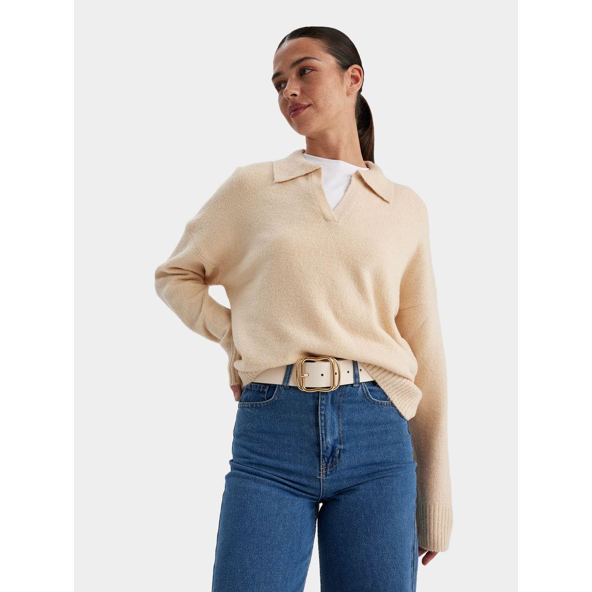 DeFacto X Styli  Regular Fit Polo Neck Knit Sweater-women-winterwear-cardigansandjumpers-cardigans-image-5