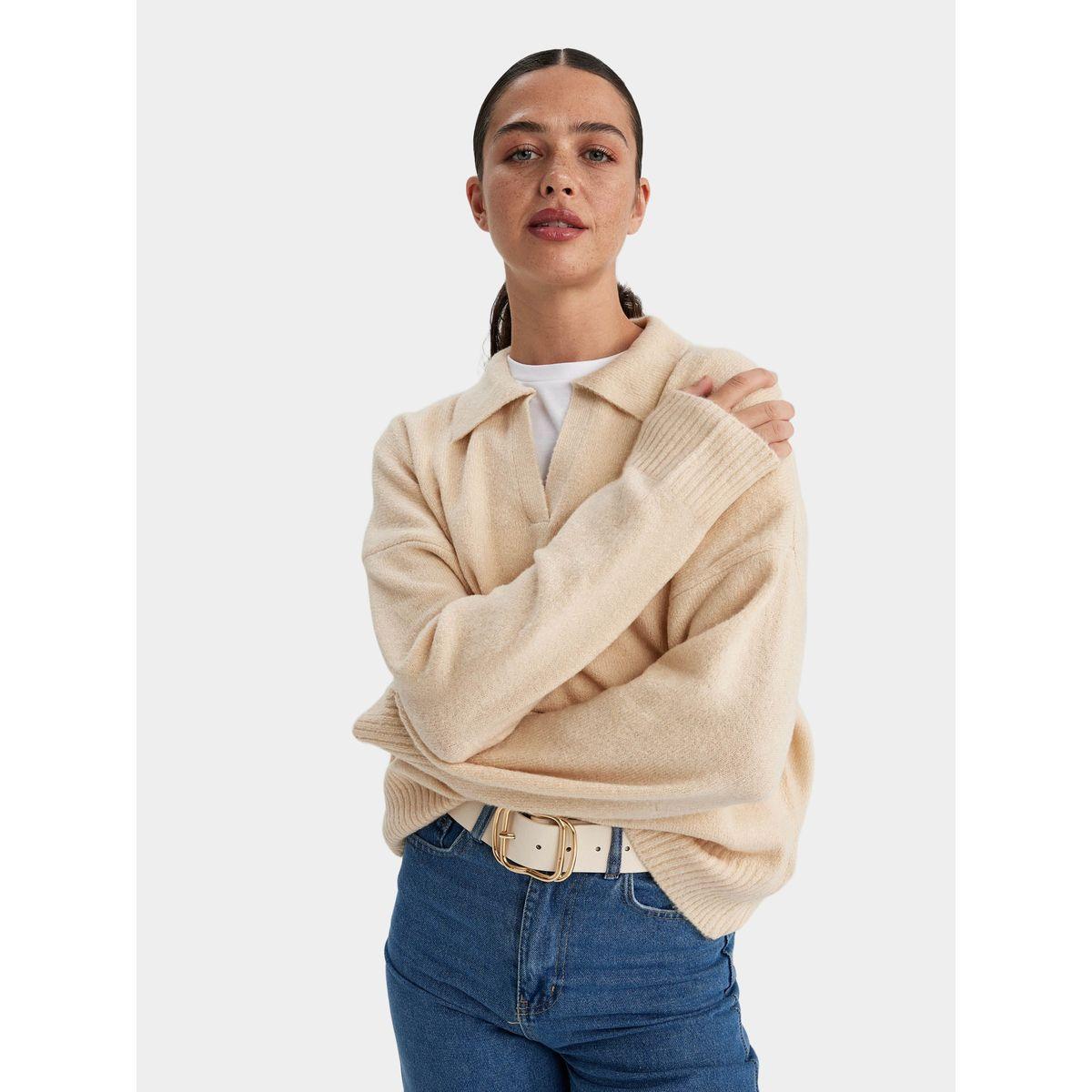 DeFacto X Styli  Regular Fit Polo Neck Knit Sweater-women-winterwear-cardigansandjumpers-cardigans-image-6
