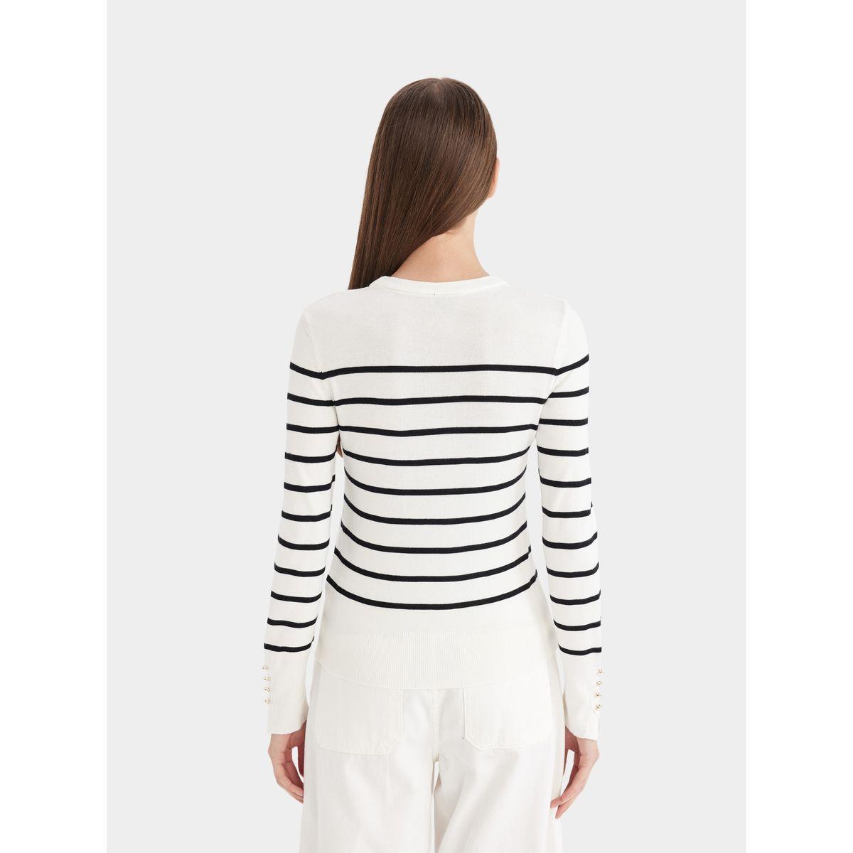 DeFacto X Styli  Striped Crew Neck Regular Fit Sweater-women-winterwear-cardigansandjumpers-cardigans-image-6