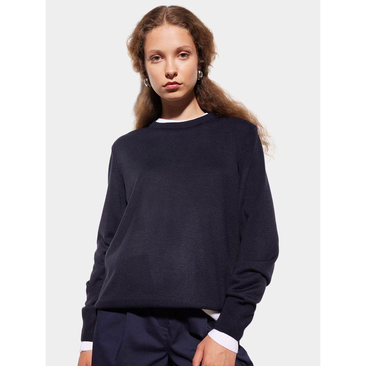 DeFacto X Styli  Plain Crew Neck Regular Fit Knit Sweater-women-winterwear-cardigansandjumpers-cardigans-image-2