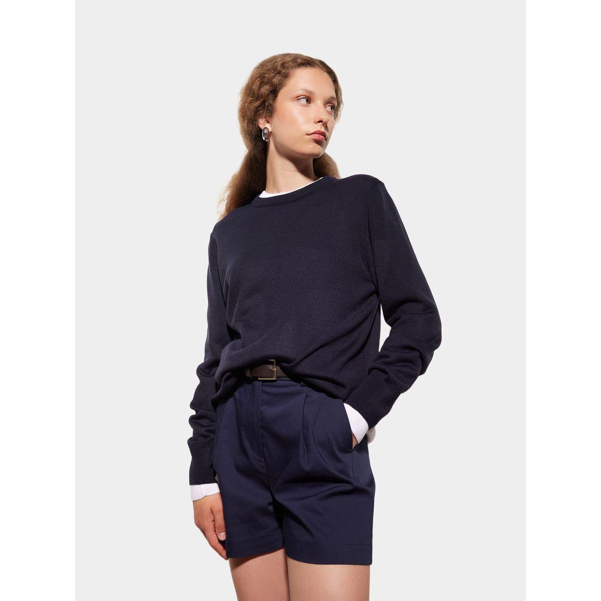 DeFacto X Styli  Plain Crew Neck Regular Fit Knit Sweater-women-winterwear-cardigansandjumpers-cardigans-image-4