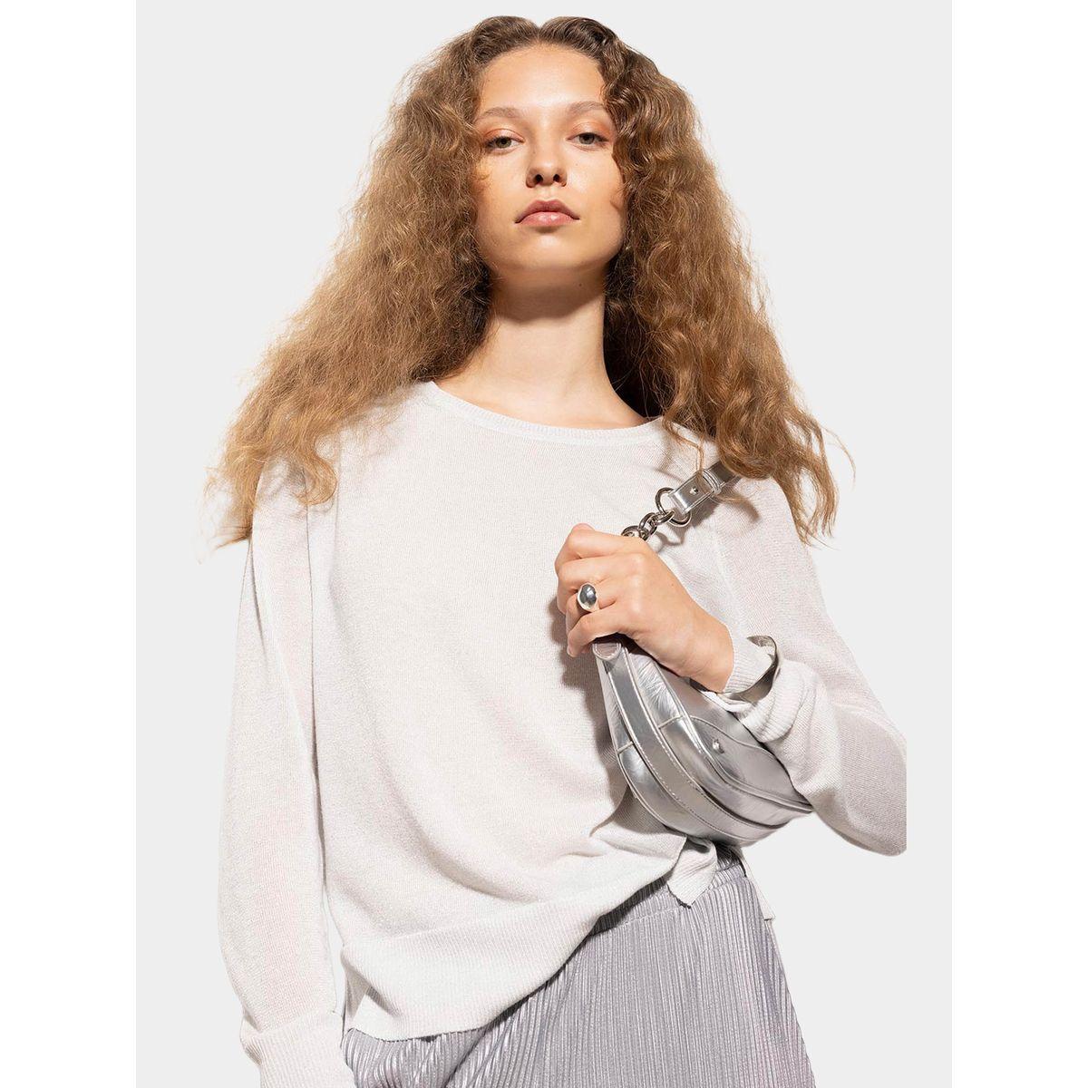 سويتر بأكمام وقصة مريحة مزين بجليتر ديفاكتو × ستايلي-women-winterwear-cardigansandjumpers-cardigans-image-1