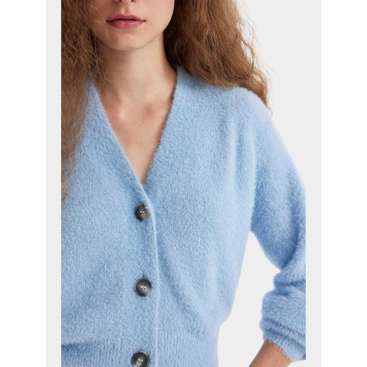 DeFacto X Styli  Oversized Textured Crop Cardigan-women-winterwear-cardigansandjumpers-cardigans-image-3