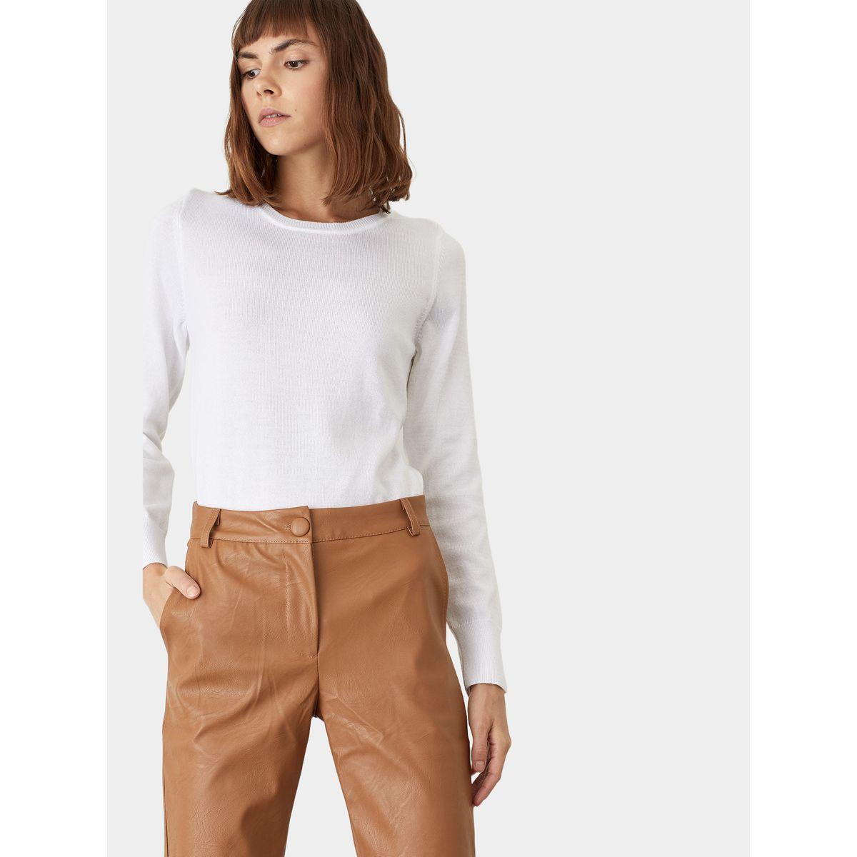 سويتر سادة بقصة عادية وياقة دائرية ديفاكتو × ستايلي-women-winterwear-cardigansandjumpers-cardigans-image-2