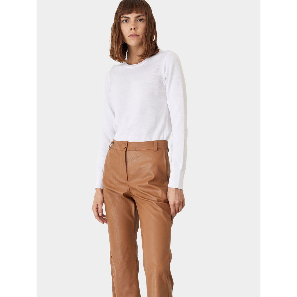 سويتر سادة بقصة عادية وياقة دائرية ديفاكتو × ستايلي-women-winterwear-cardigansandjumpers-cardigans-image-3