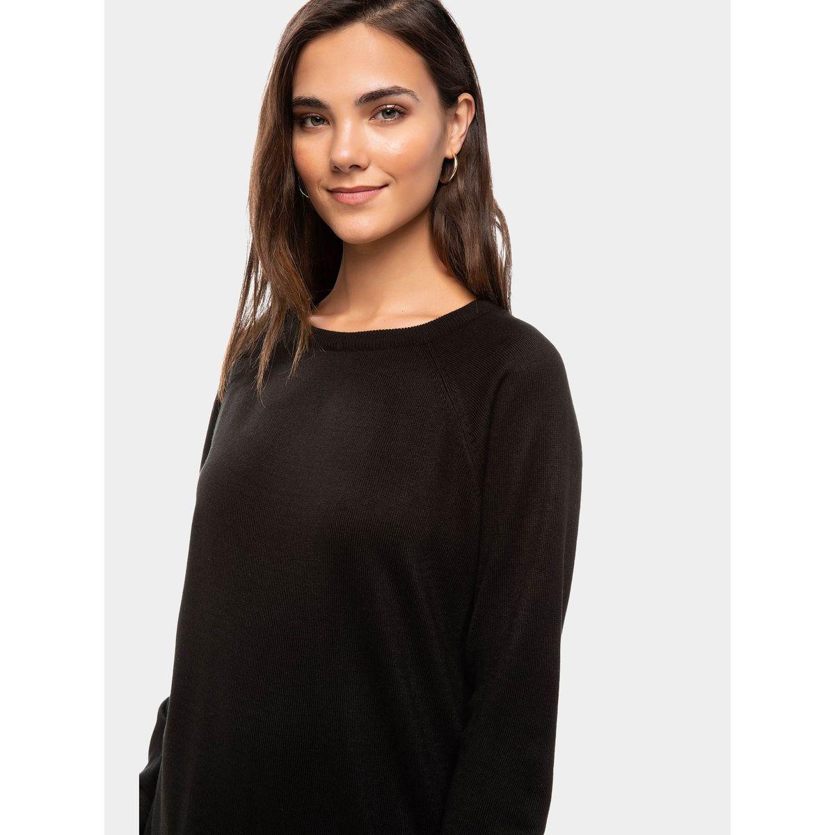 DeFacto X Styli  Solid Raglan Sleeve Regular Fit Sweater-women-winterwear-cardigansandjumpers-cardigans-image-2