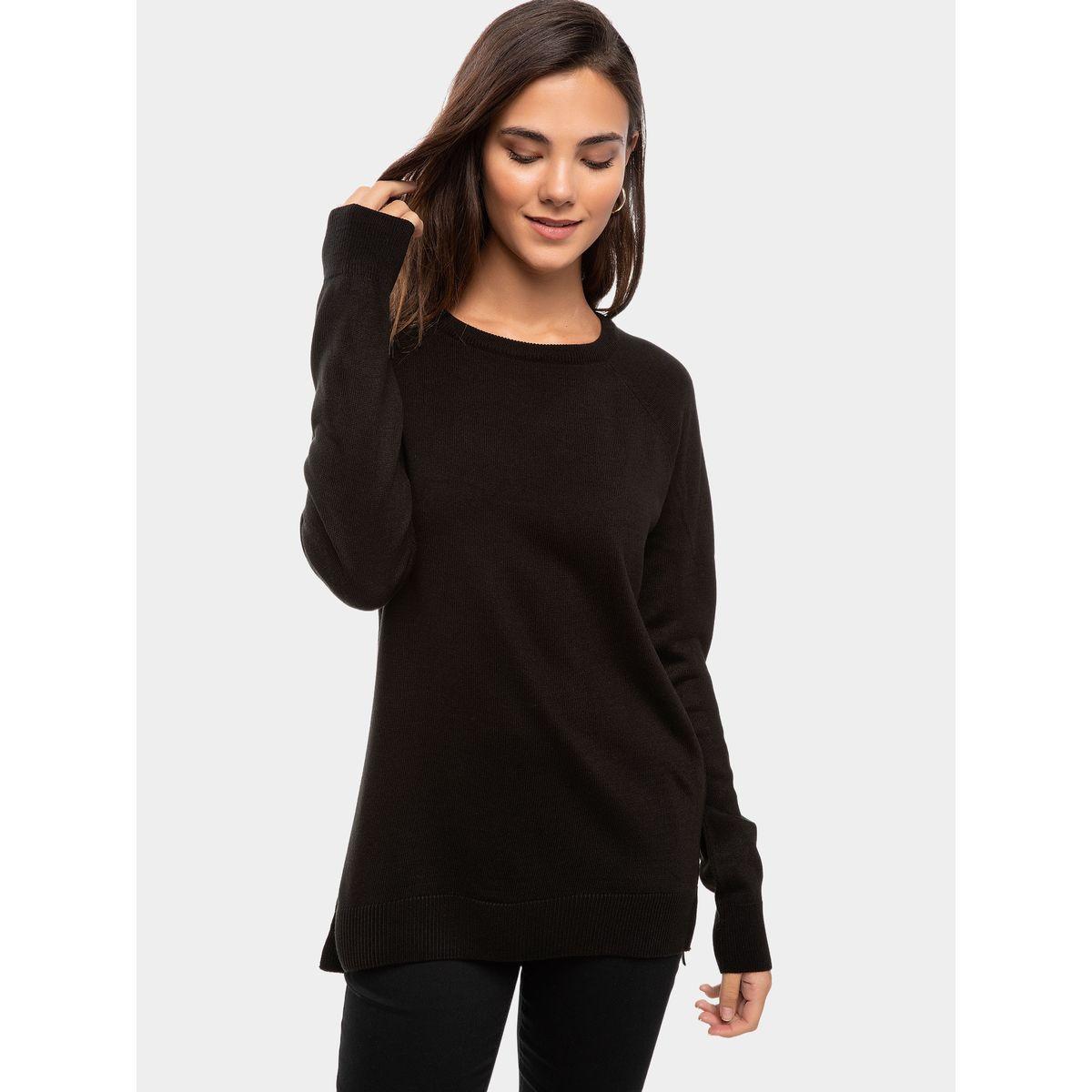 سويتر سادة بقصة عادية وأكمام ريجلان ديفاكتو × ستايلي-women-winterwear-cardigansandjumpers-cardigans-image-3