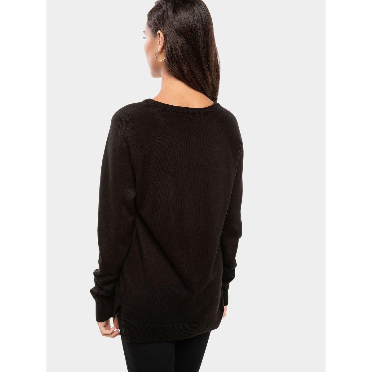 سويتر سادة بقصة عادية وأكمام ريجلان ديفاكتو × ستايلي-women-winterwear-cardigansandjumpers-cardigans-image-5