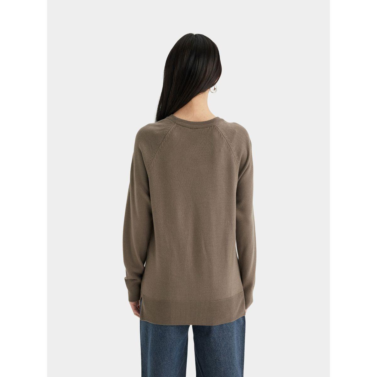 DeFacto X Styli  Solid Raglan Sleeve Regular Fit Sweater-women-winterwear-cardigansandjumpers-cardigans-image-3