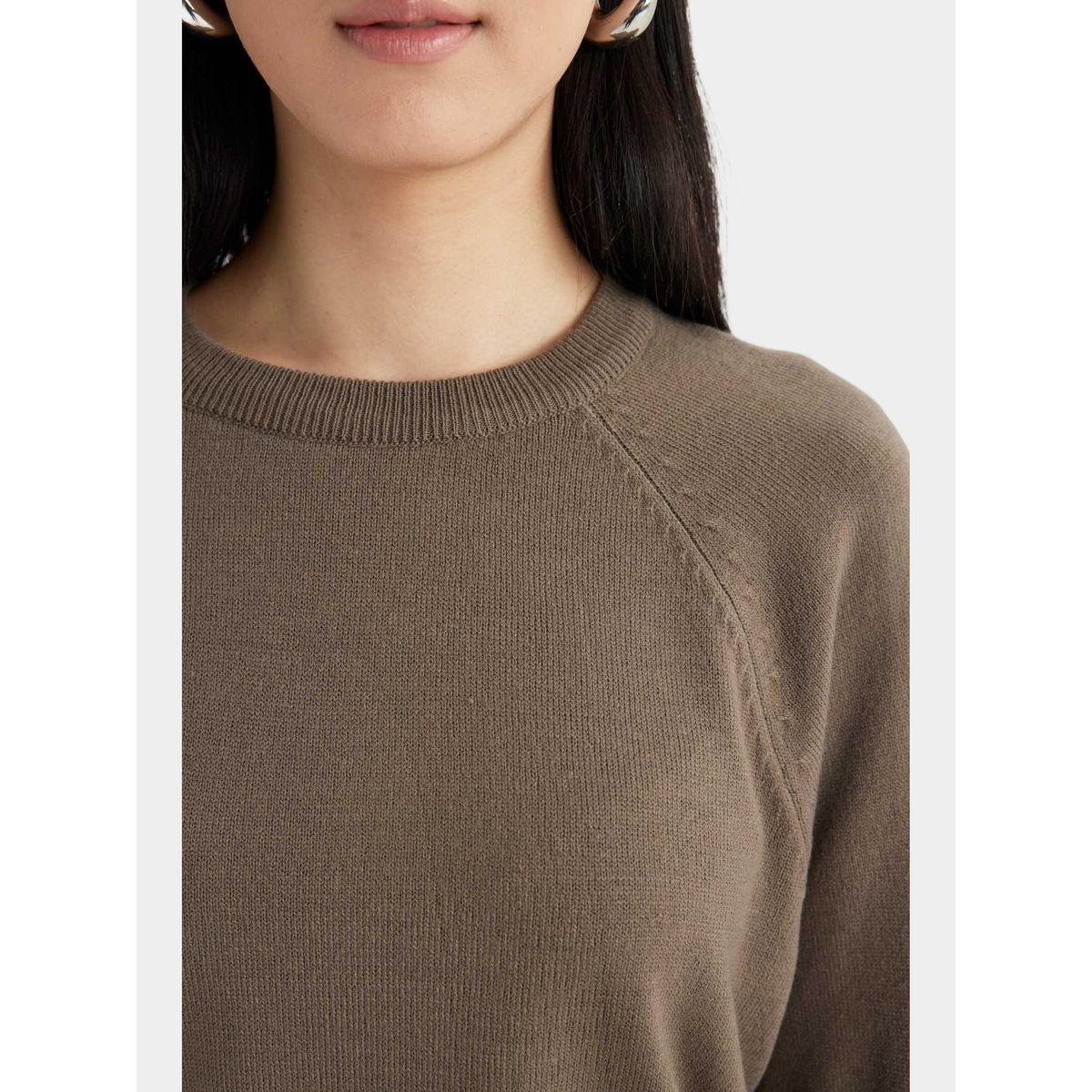 سويتر سادة بقصة عادية وأكمام ريجلان ديفاكتو × ستايلي-women-winterwear-cardigansandjumpers-cardigans-image-4