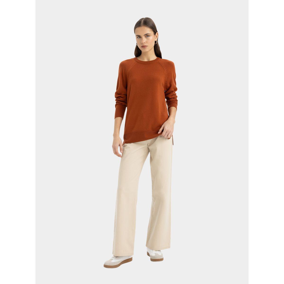 DeFacto X Styli  Solid Raglan Sleeve Regular Fit Sweater-women-winterwear-cardigansandjumpers-cardigans-image-4