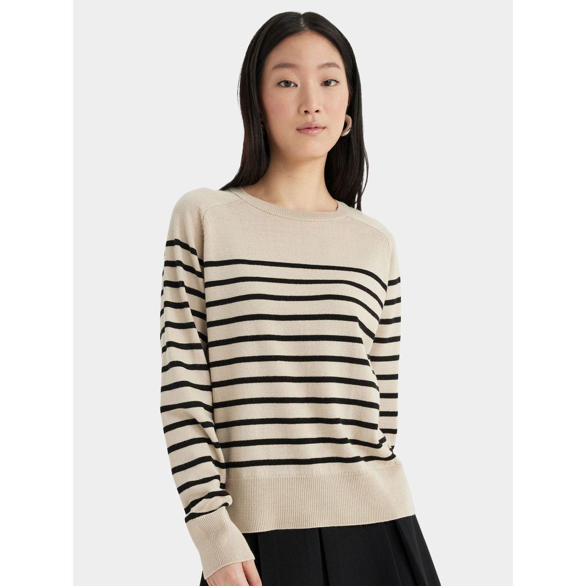 DeFacto X Styli  Striped Crew Neck Regular Fit Sweater-women-winterwear-cardigansandjumpers-cardigans-image-2