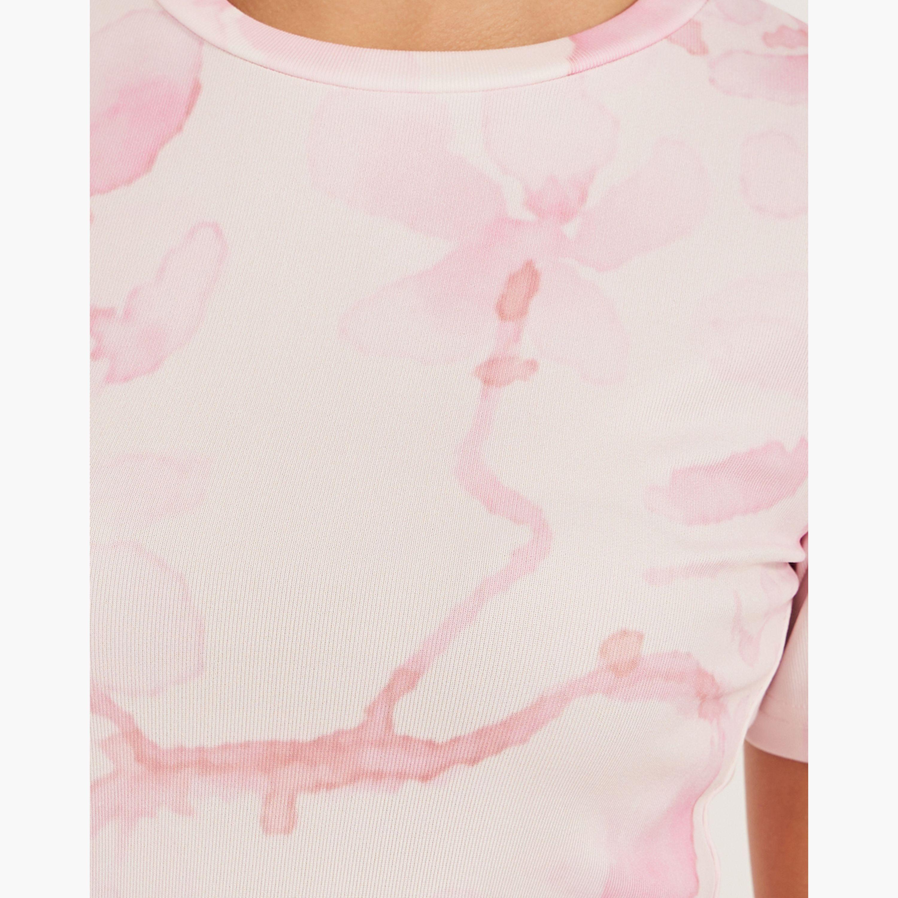 Styli All Over Print Short Sleeve Fitted T-Shirt-women-clothing-tshirts-image-3
