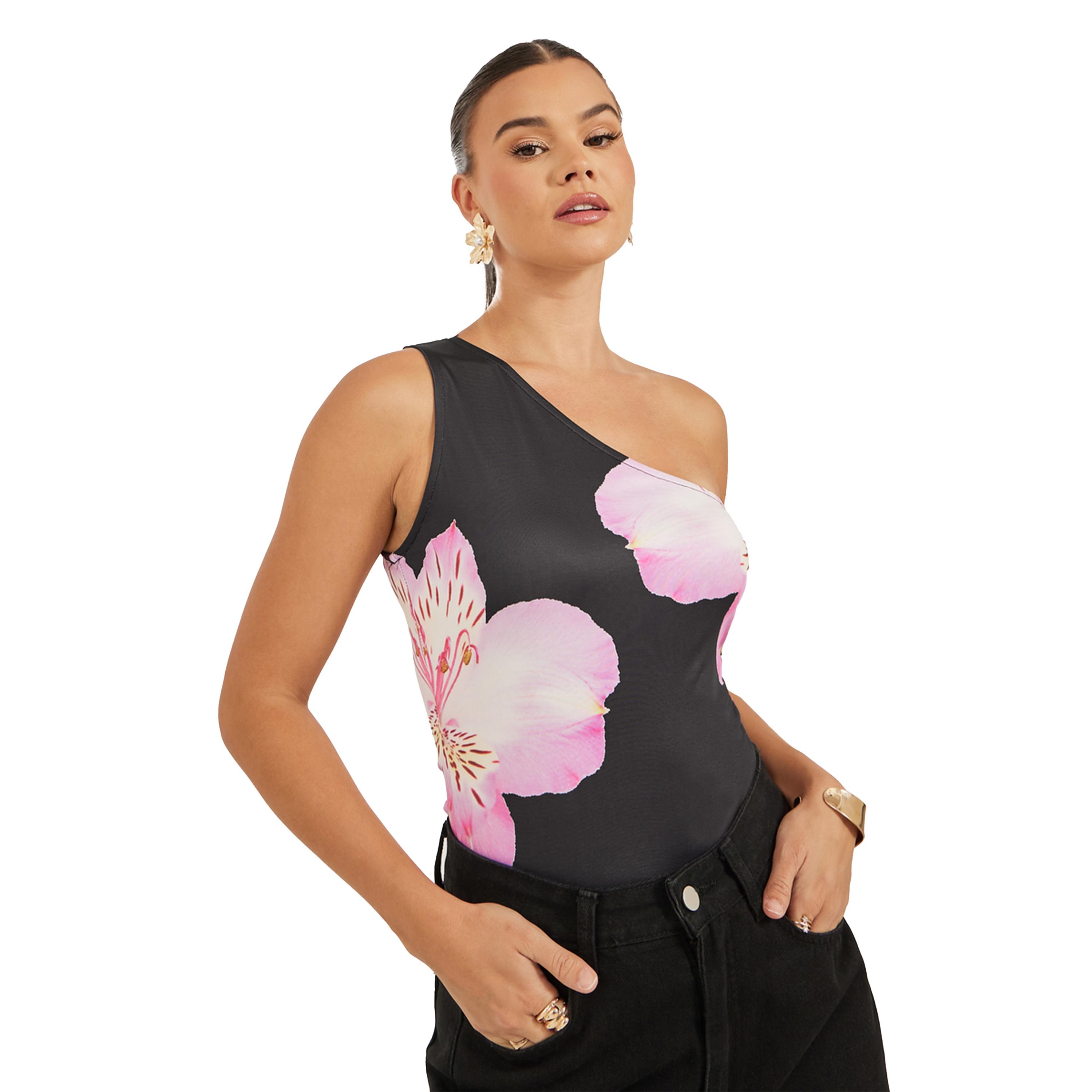 Styli One Shoulder Floral Print Fitted Tank-women-clothing-tshirts-image-1