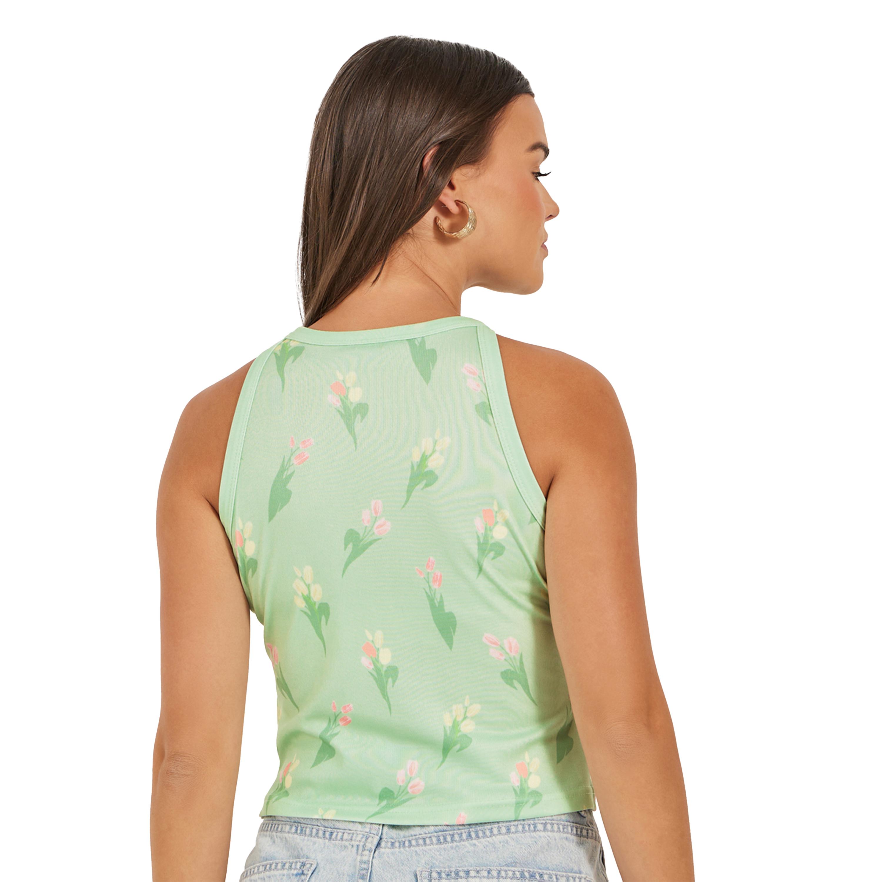 Styli Ribbed Floral Print Sleeveless Tank-women-clothing-tshirts-image-5