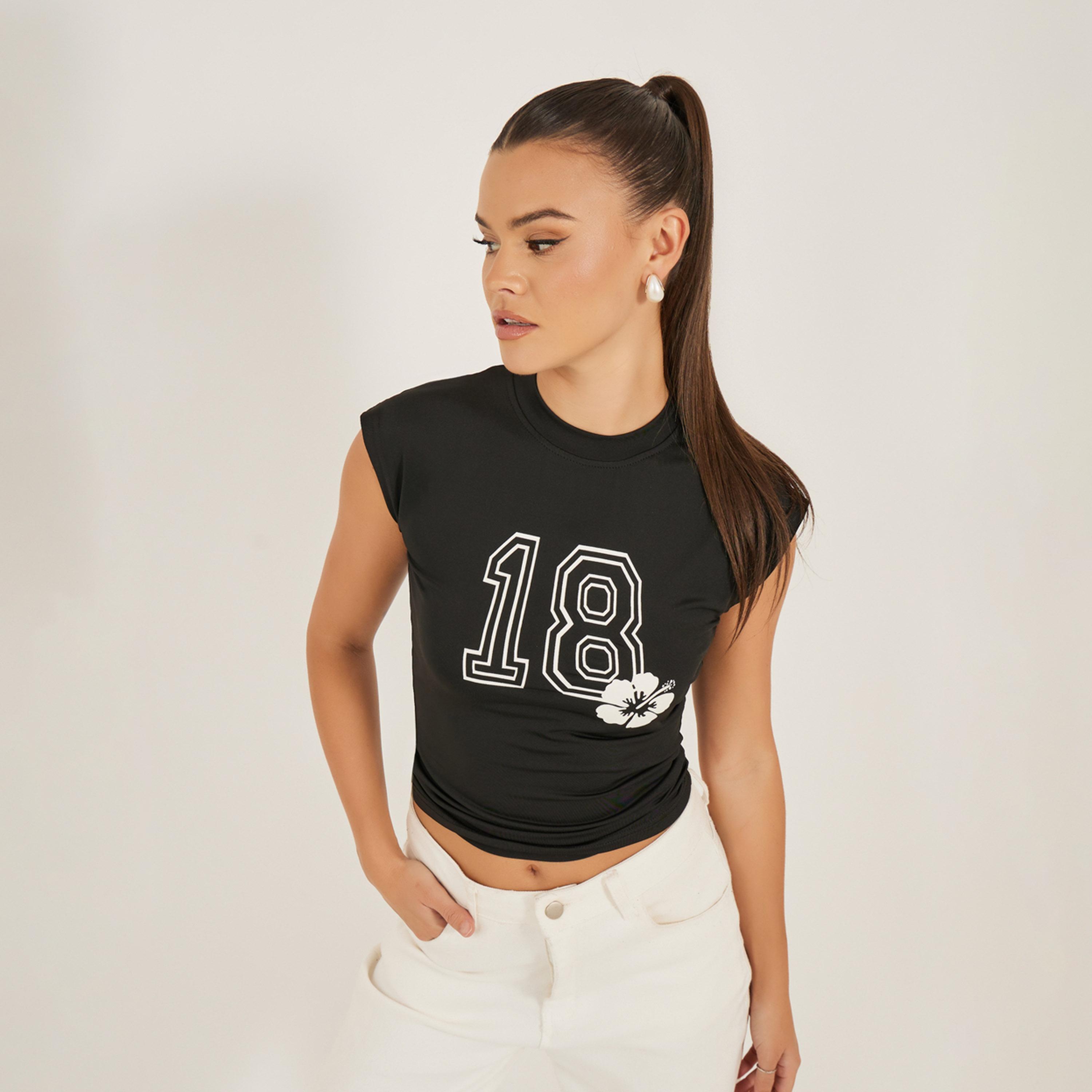 Styli Graphic Print Fitted Tank T-Shirt-women-clothing-tshirts-image-1