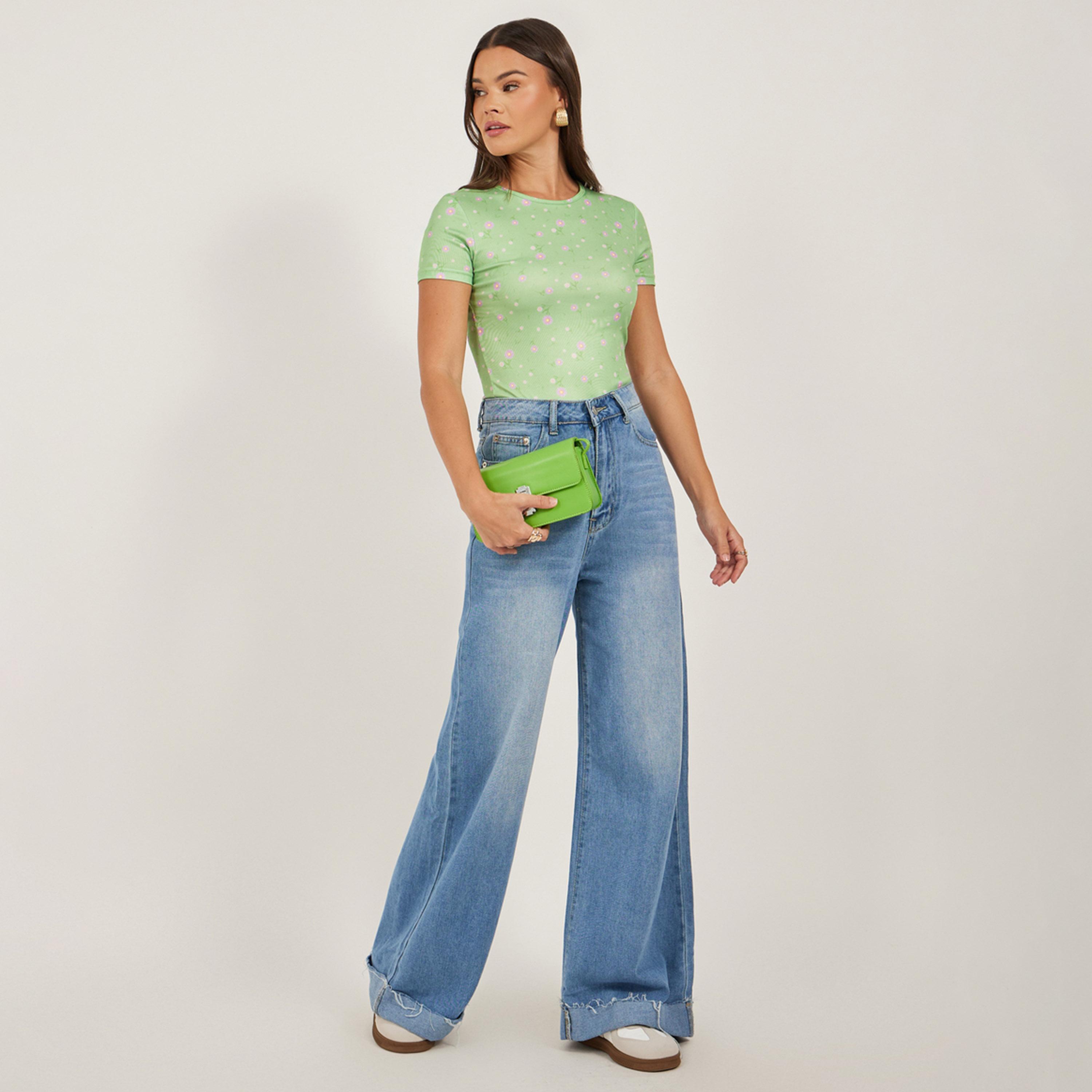 Styli Ribbed Printed Round Neck Fitted T-Shirt-women-clothing-tshirts-image-2