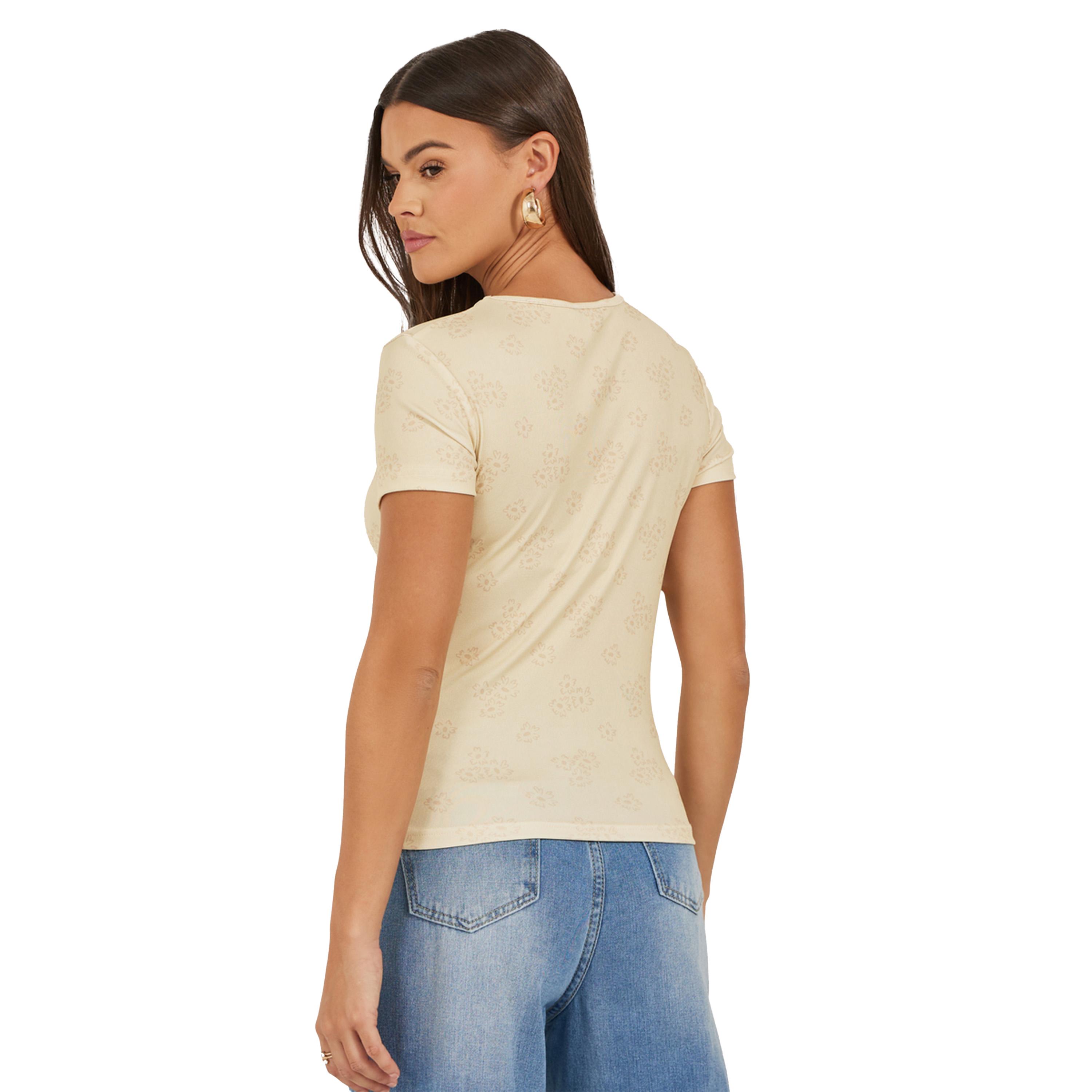 Styli Ribbed Floral Print Round Neck T-Shirt-women-clothing-tshirts-image-6