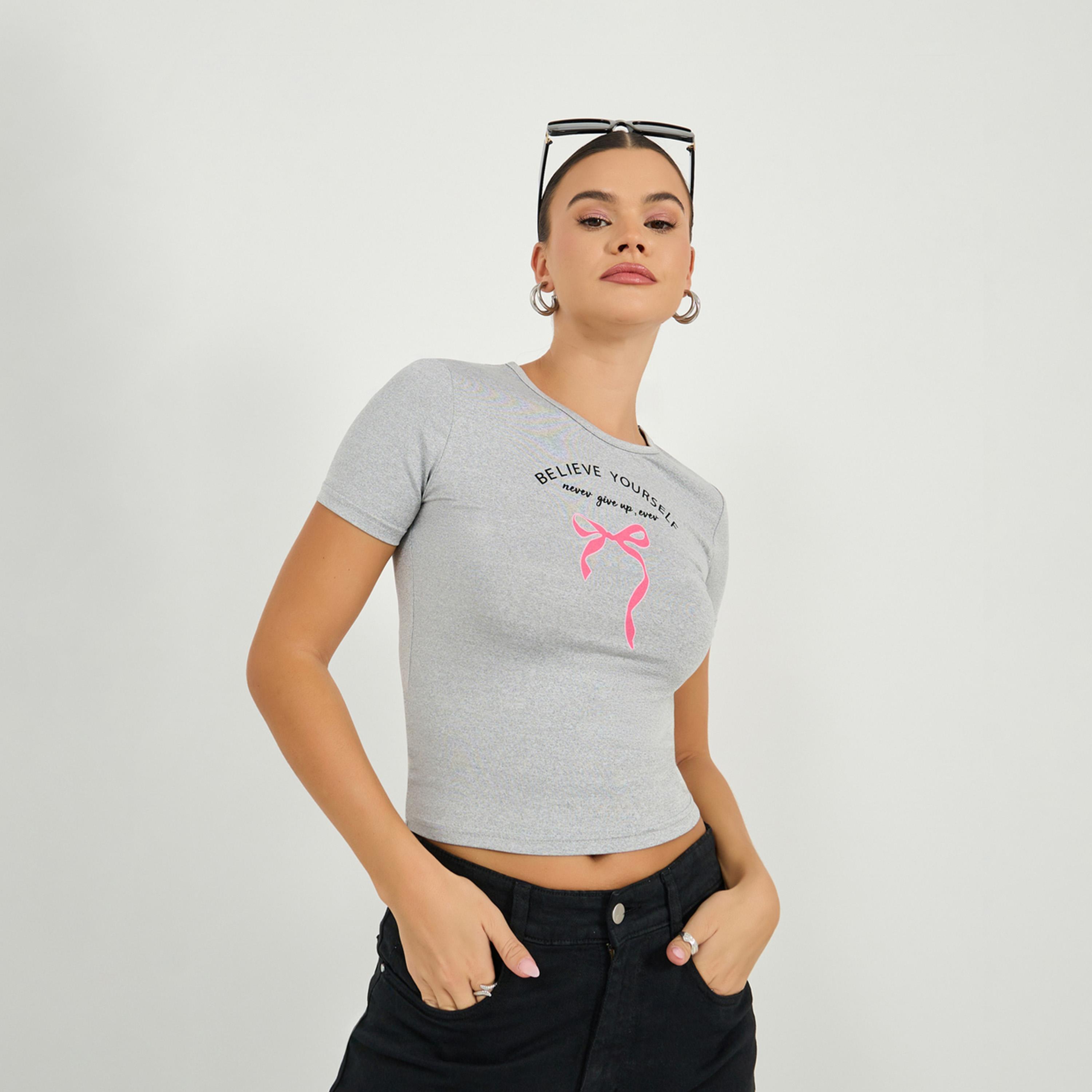 Styli Slogan Print Short Sleeve Fitted Crop T-Shirt-women-clothing-tshirts-image-3