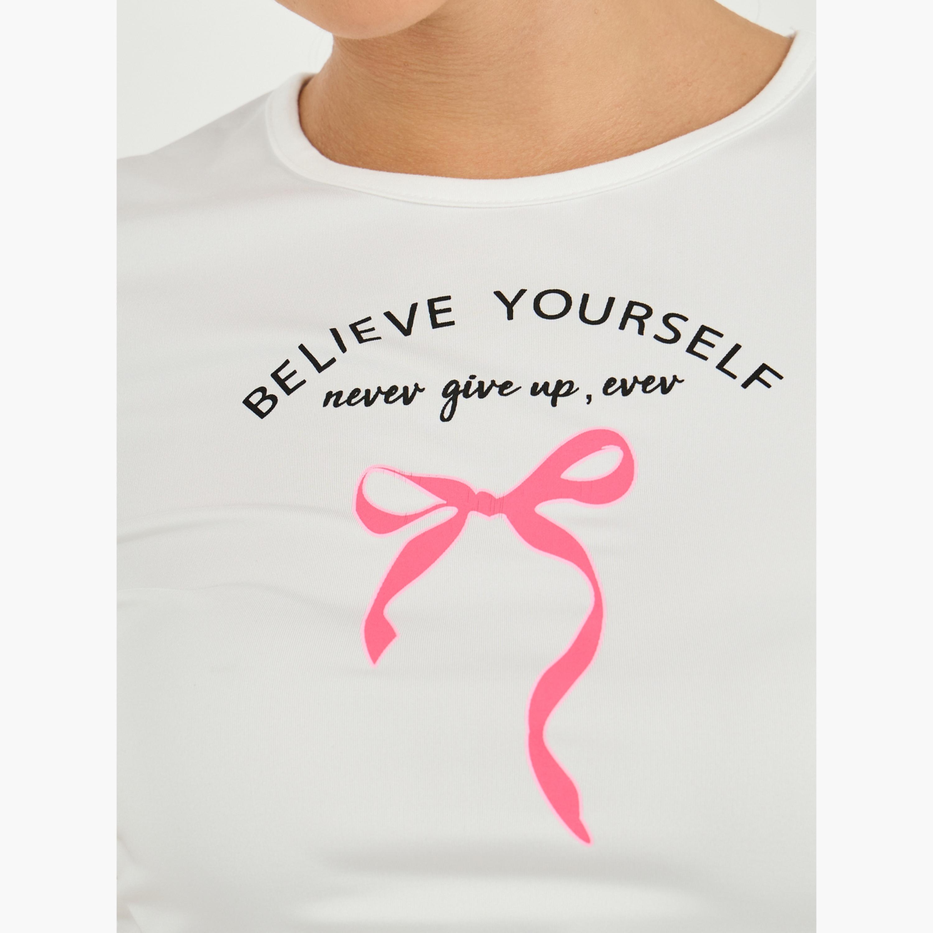 Styli Slogan Print Short Sleeve Fitted Crop T-Shirt-women-clothing-tshirts-image-4