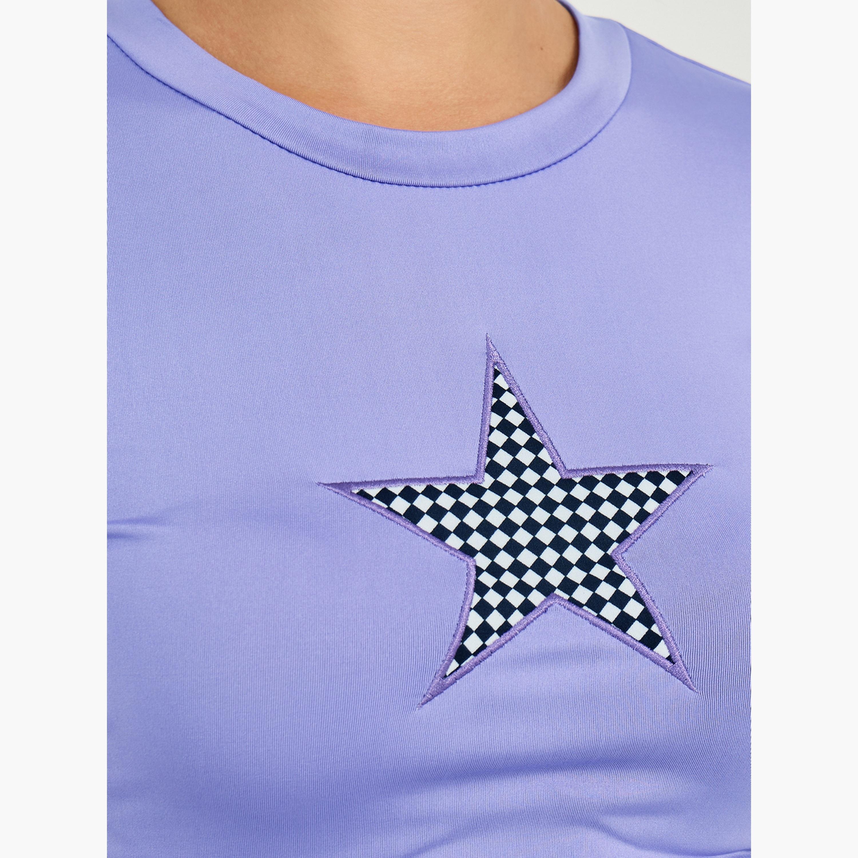Styli Embroidered Round Neck Fitted Crop T-Shirt-women-clothing-tshirts-image-4