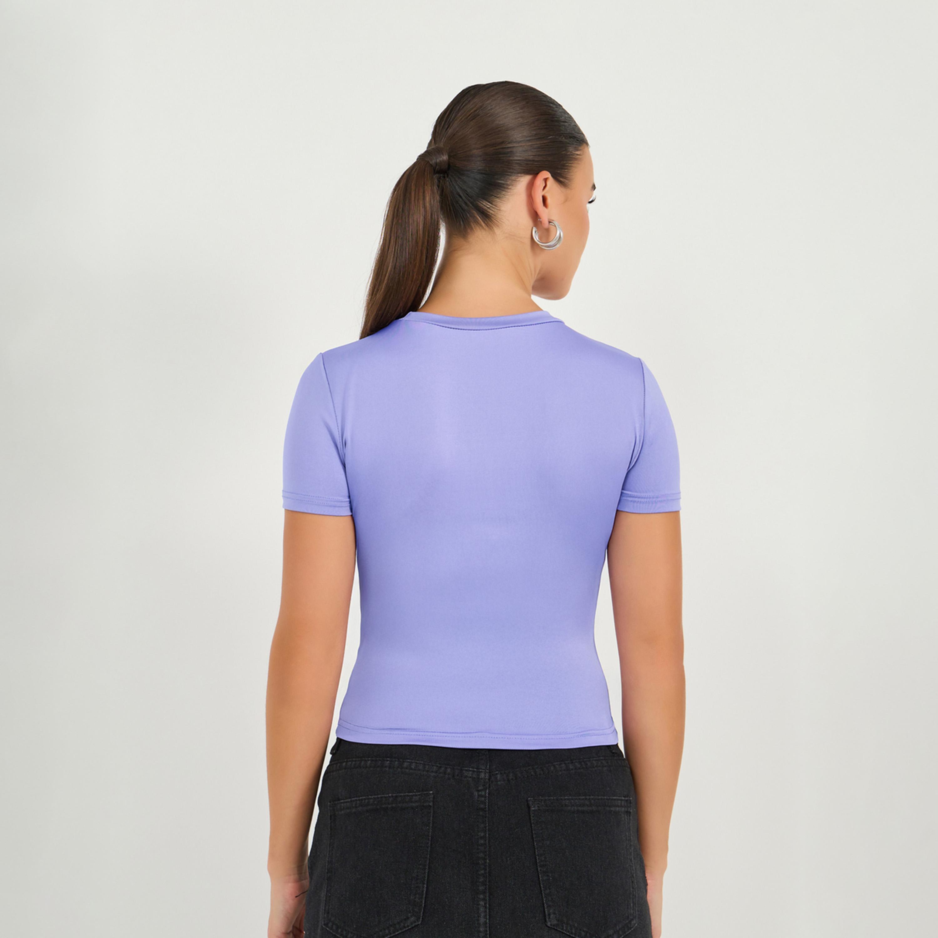 Styli Embroidered Round Neck Fitted Crop T-Shirt-women-clothing-tshirts-image-5
