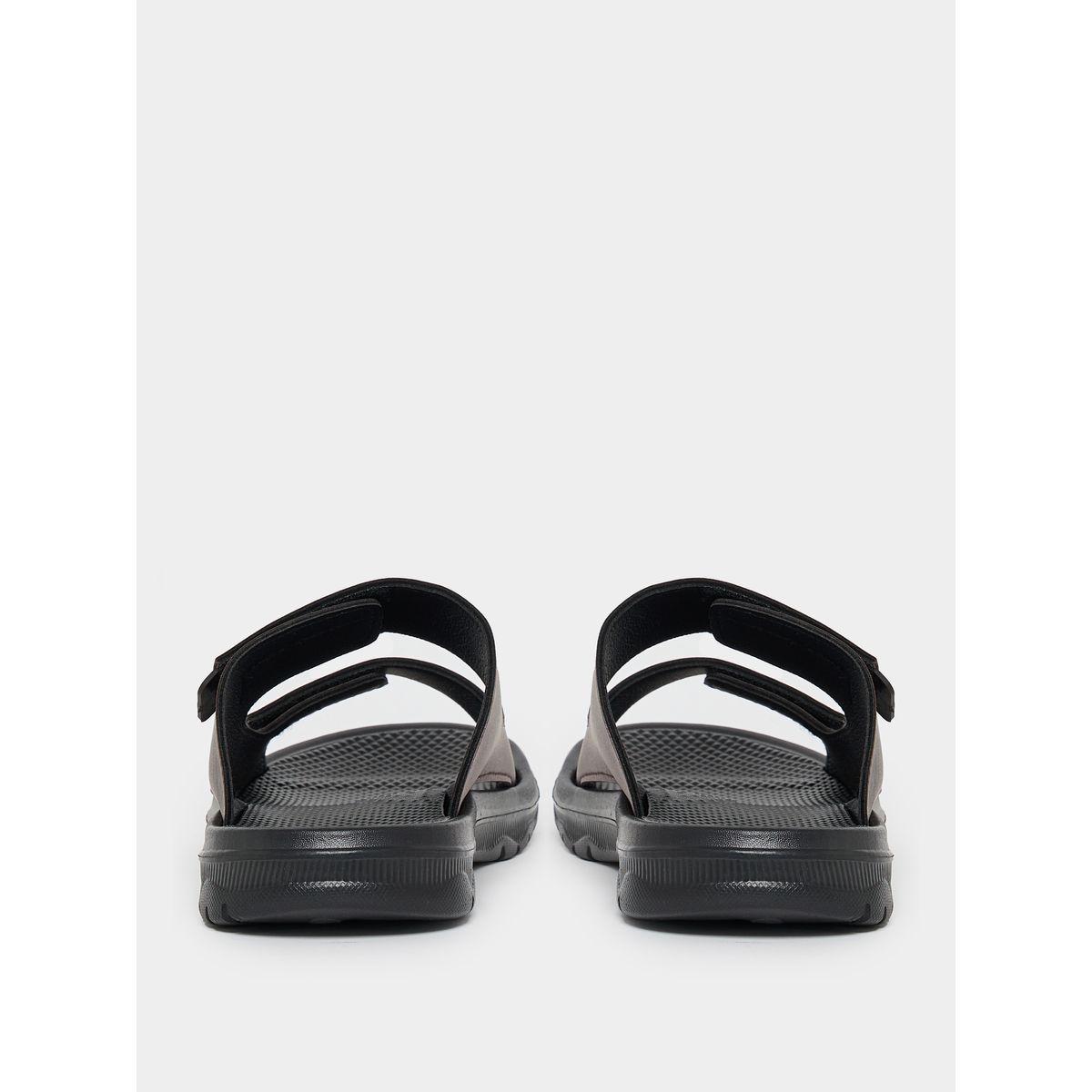 Styli Solid Slip-on Double Strap Sandals-men-shoes-sandals-image-4