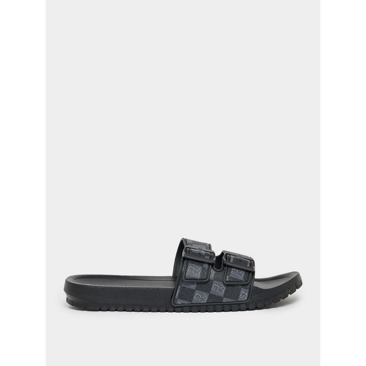 Styli Double Strap Buckle Detail Printed Sandals-men-shoes-sandals-image-1