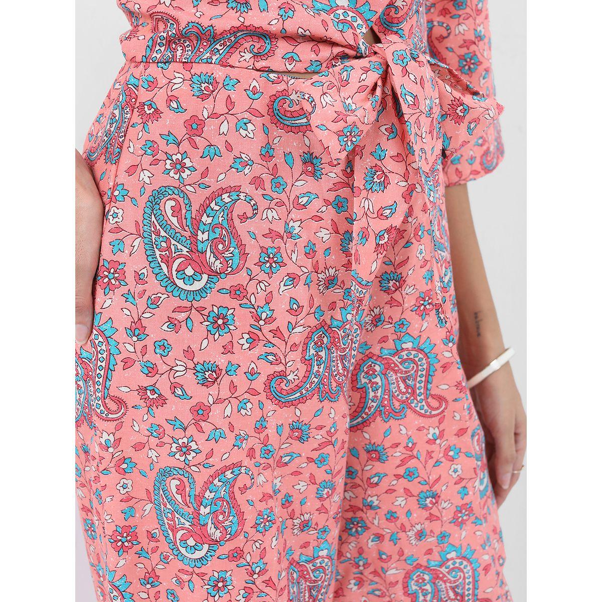 طقم منسق من بنطال بالازو مع بلوزة بطبعة بيزلي فيشود × ستايلي-women-clothing-coordsets-image-6