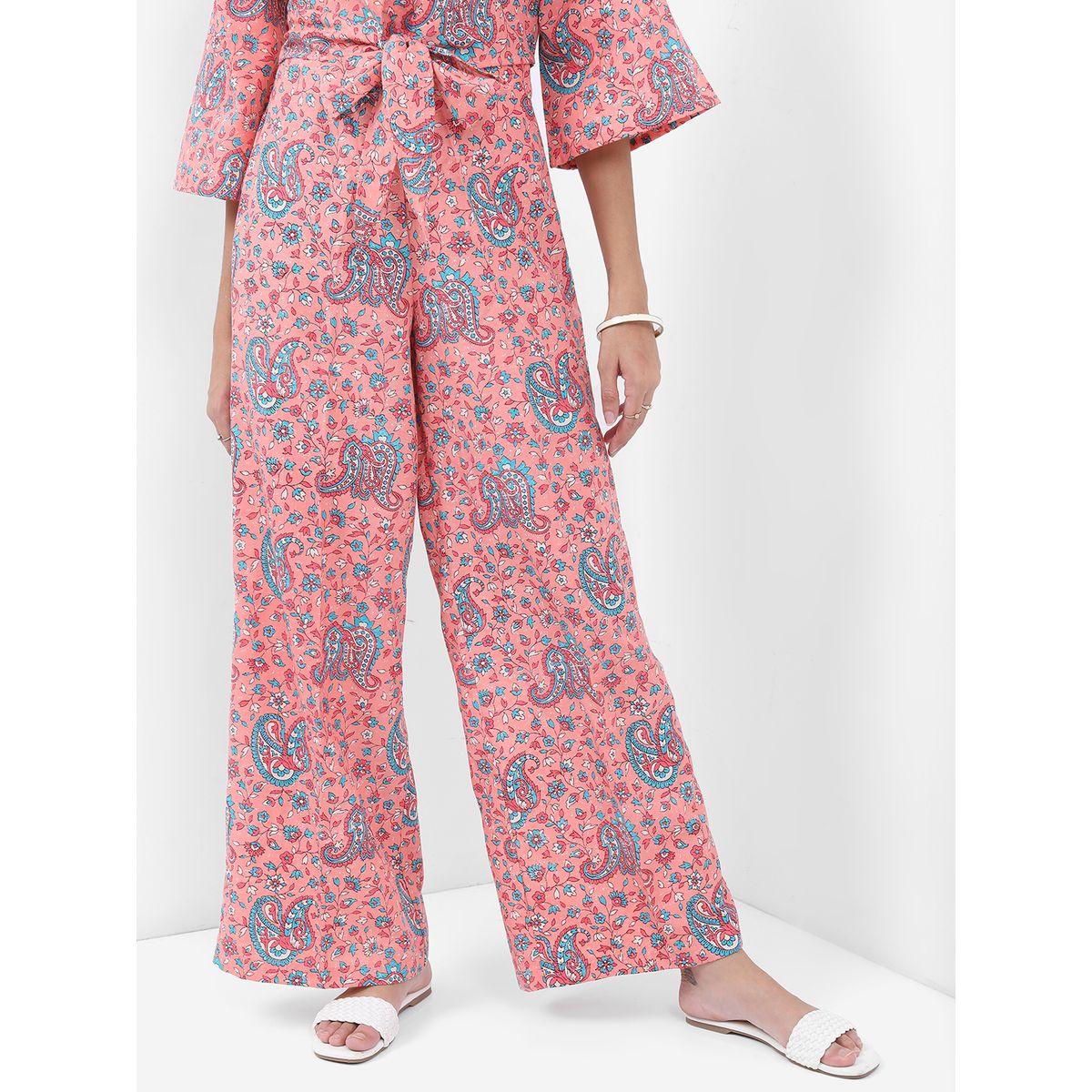 Vishudh X Styli  Paisley Print Waist Tie Up Top & Palazzo Pants Co-Ords-women-clothing-coordsets-image-7