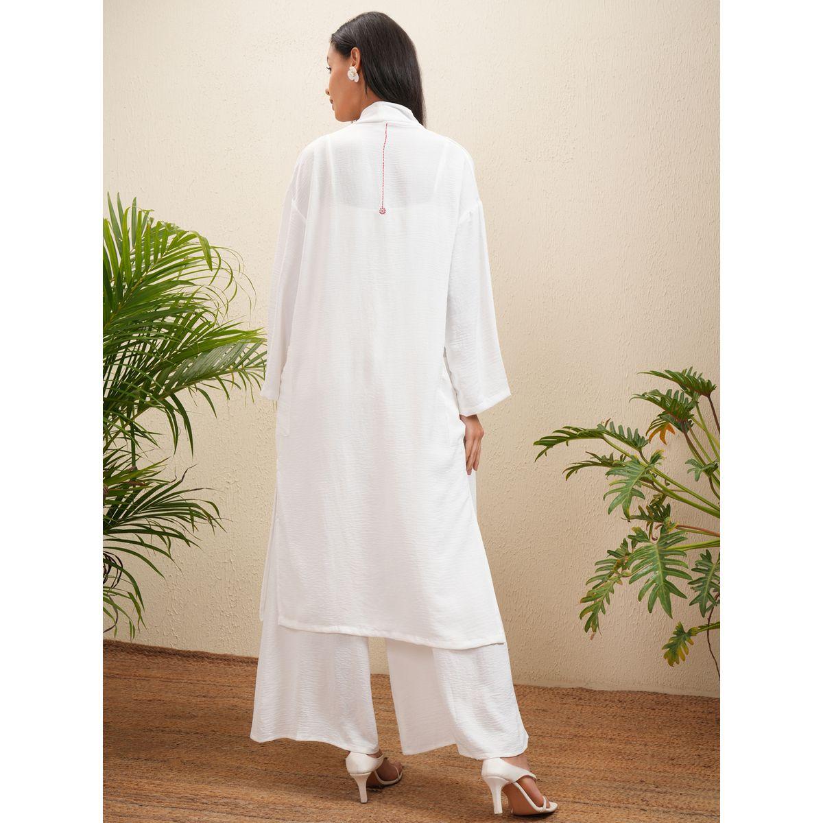 مجموعة من 3 - بلوزة كامي وبنطال بالازو مع شراج فيشود × ستايلي-women-clothing-coordsets-image-3