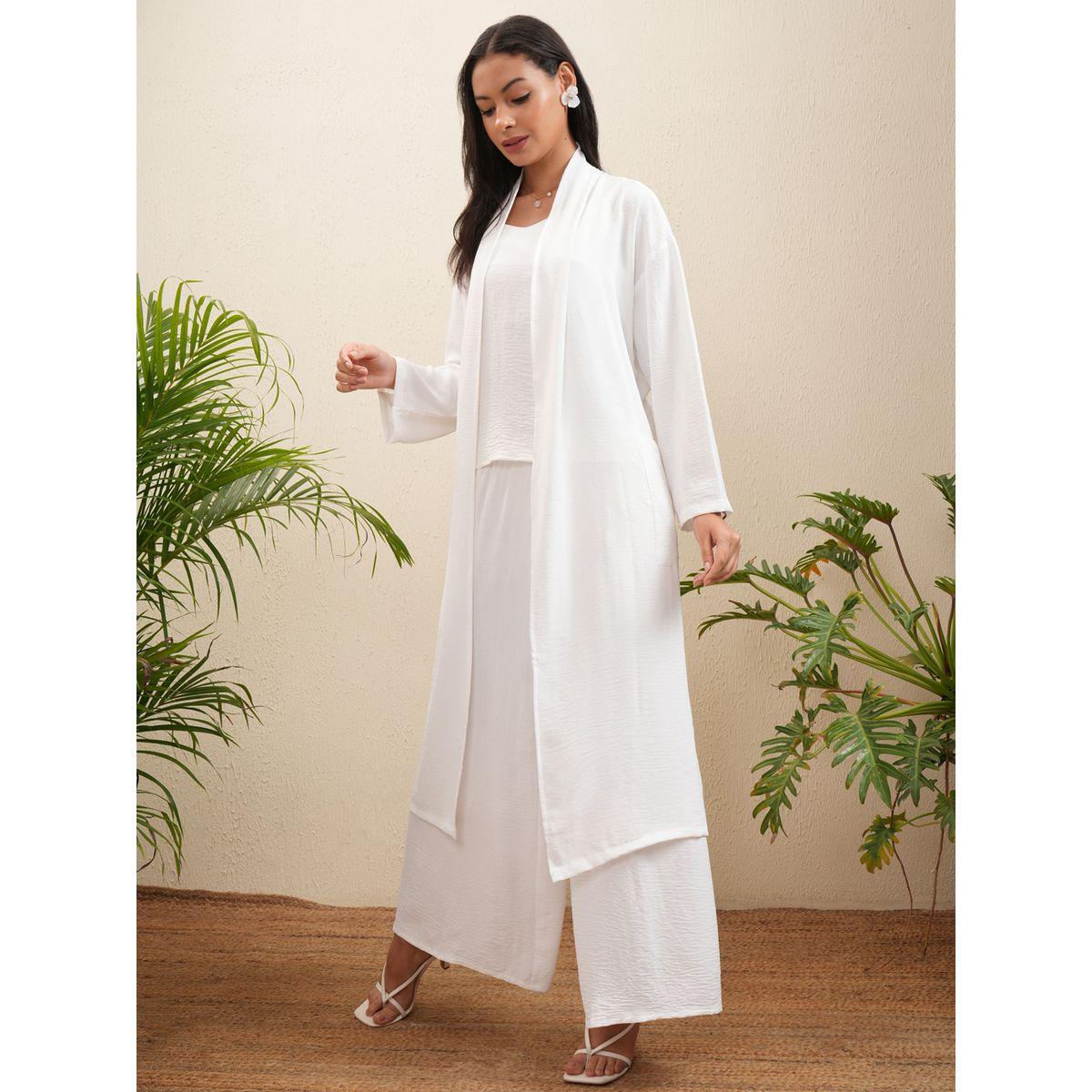 مجموعة من 3 - بلوزة كامي وبنطال بالازو مع شراج فيشود × ستايلي-women-clothing-coordsets-image-4