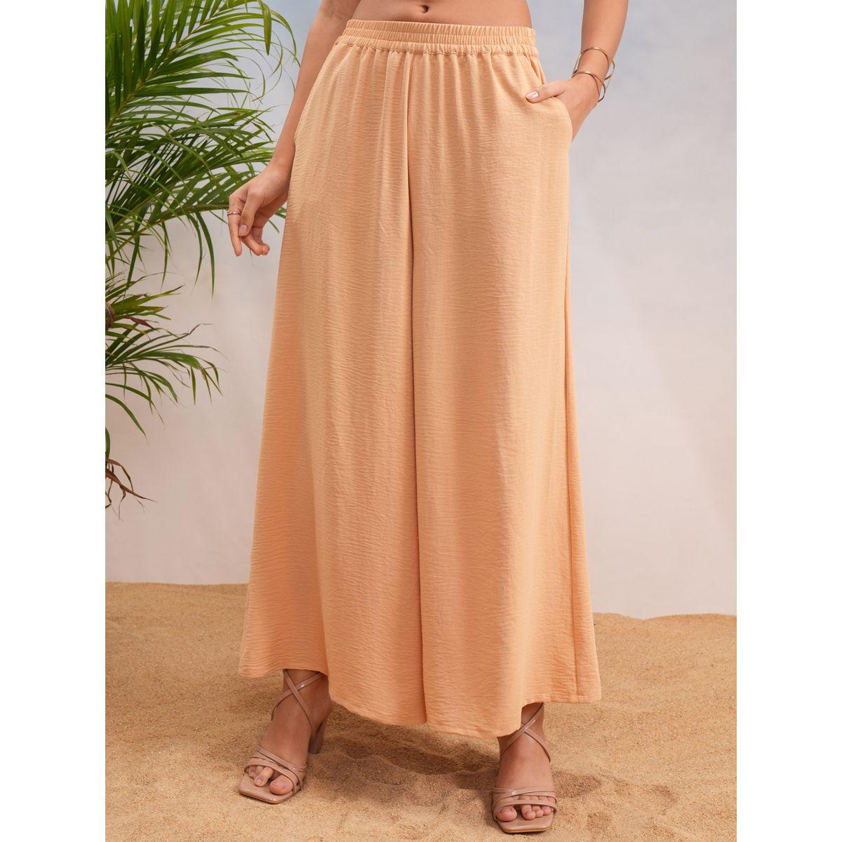 طقم منسق من بنطال بالازو مع تونيك سادة بأكتاف منخفضة فيشود × ستايلي-women-clothing-coordsets-image-7