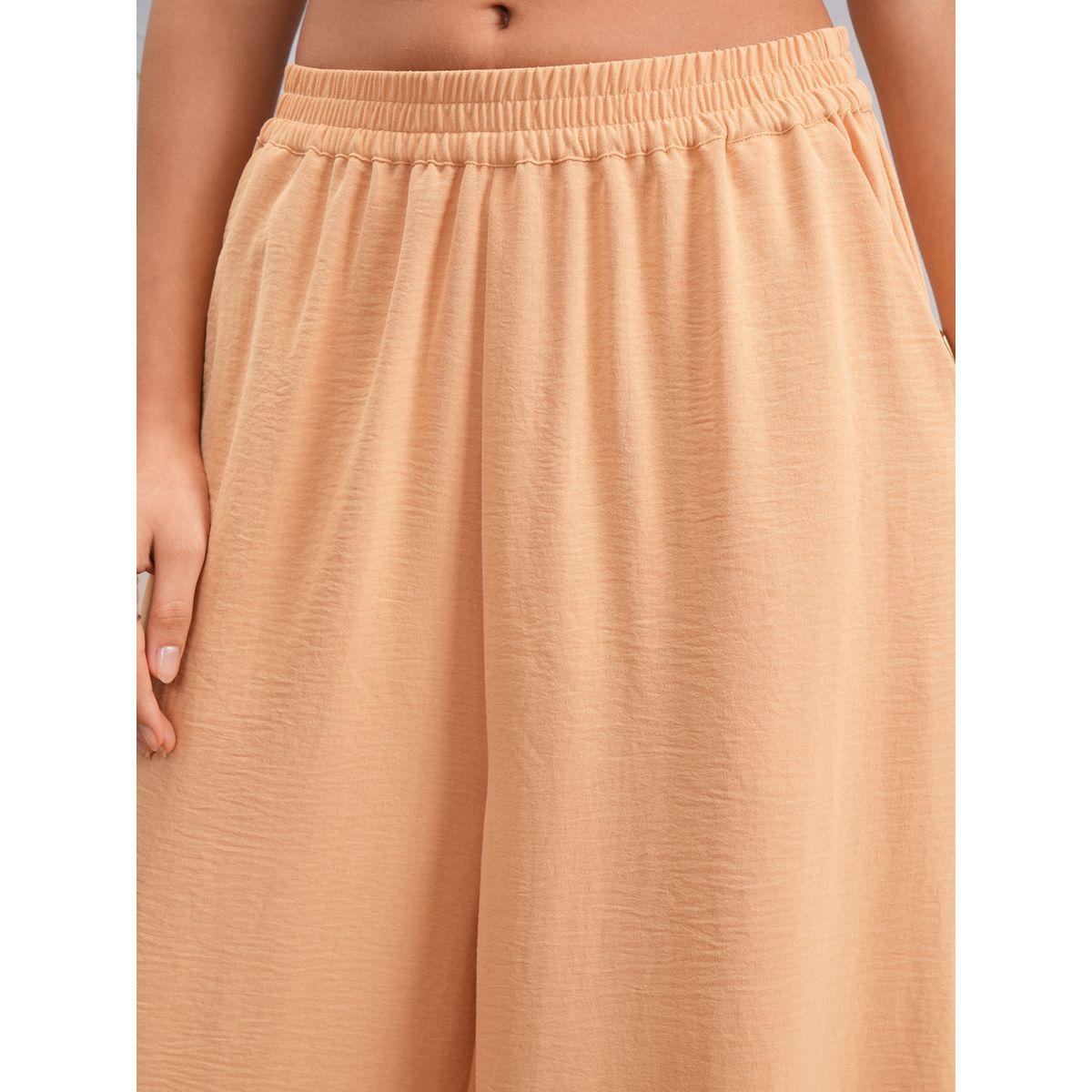 طقم منسق من بنطال بالازو مع تونيك سادة بأكتاف منخفضة فيشود × ستايلي-women-clothing-coordsets-image-8