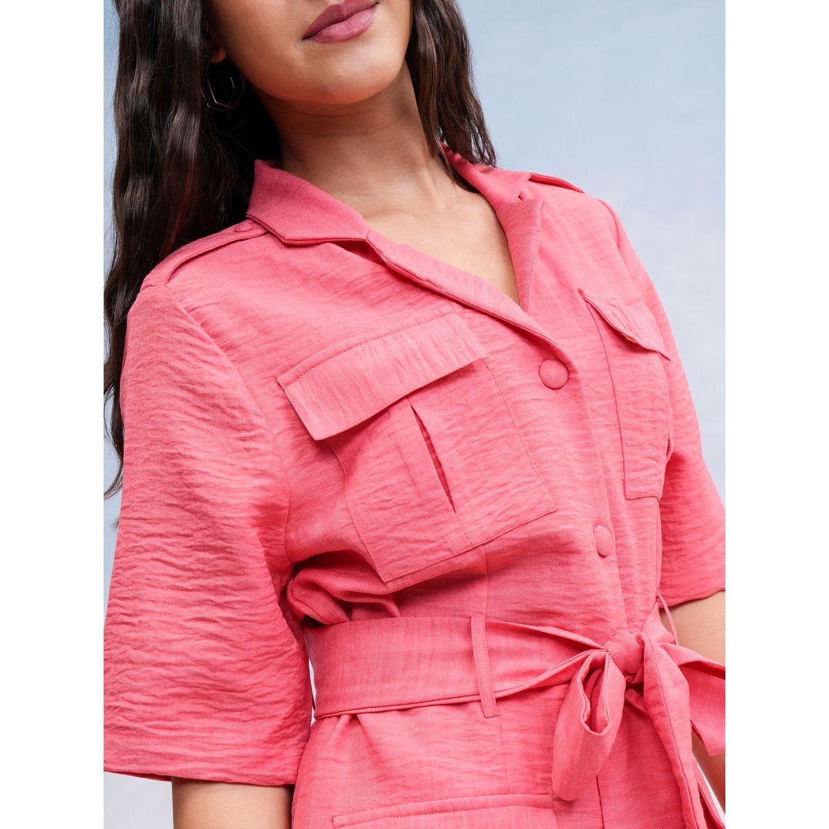 طقم منسق من شورت وبلوزة بتفاصيل بارزة الملمس فيشود × ستايلي-women-clothing-coordsets-image-5