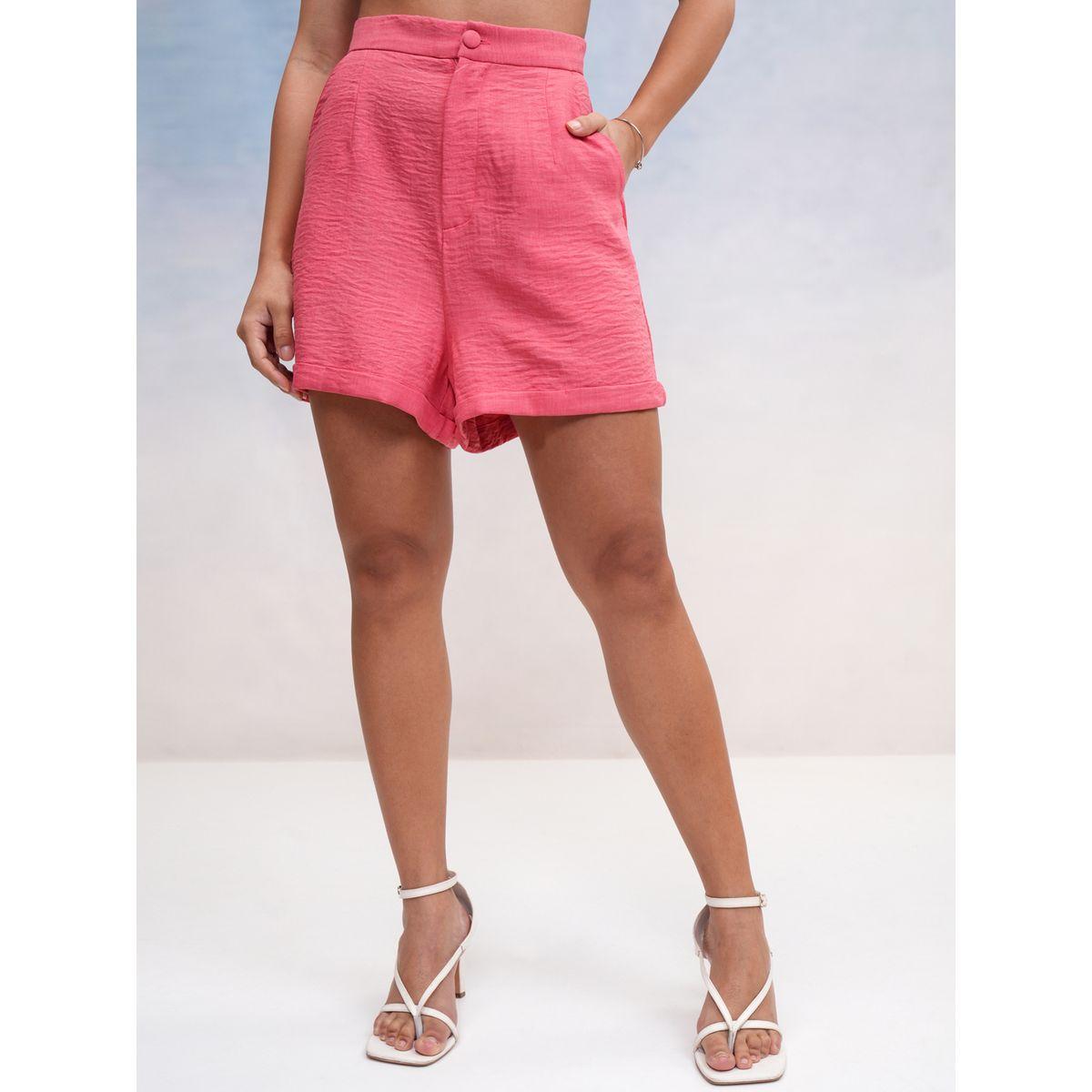 طقم منسق من شورت وبلوزة بتفاصيل بارزة الملمس فيشود × ستايلي-women-clothing-coordsets-image-7