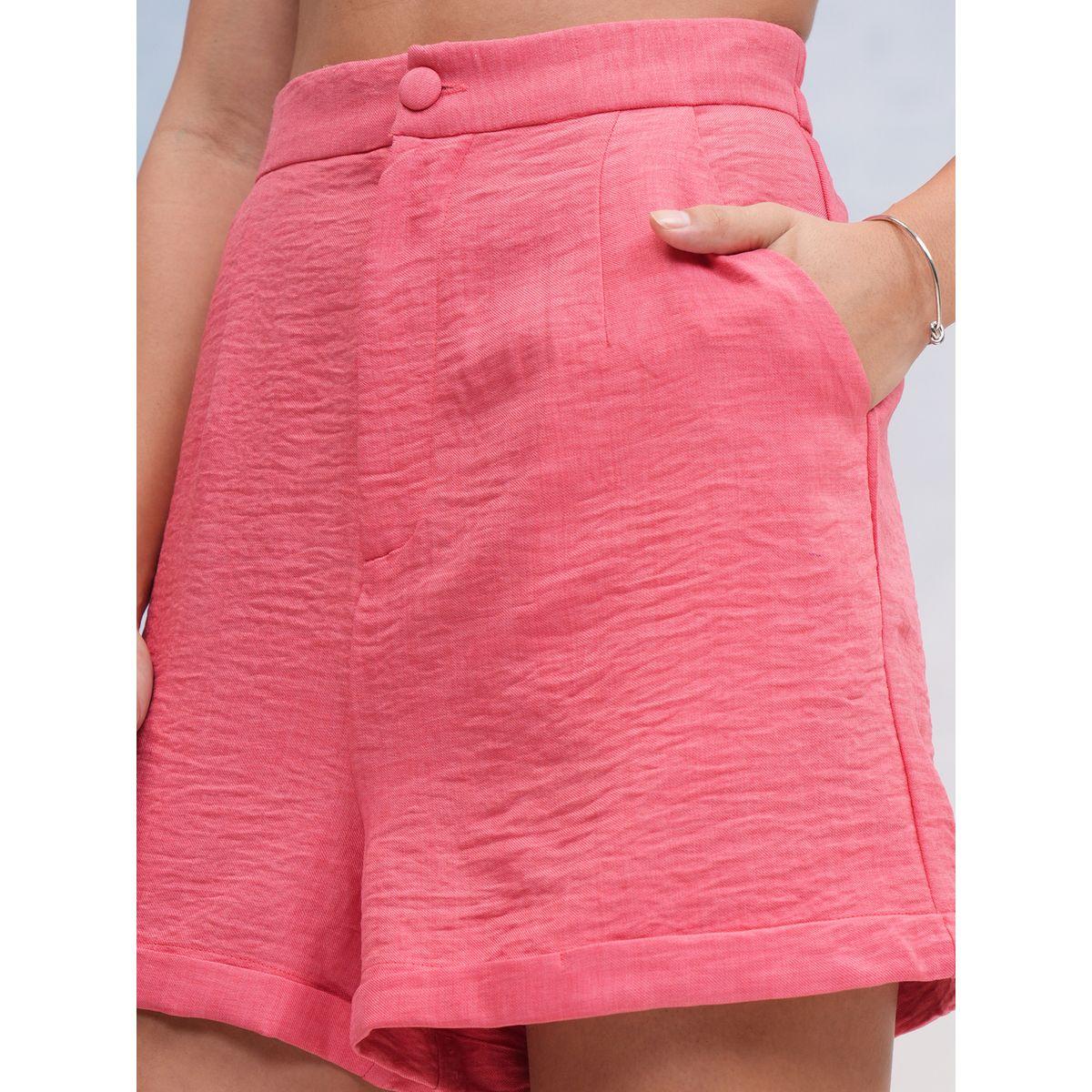 طقم منسق من شورت وبلوزة بتفاصيل بارزة الملمس فيشود × ستايلي-women-clothing-coordsets-image-8