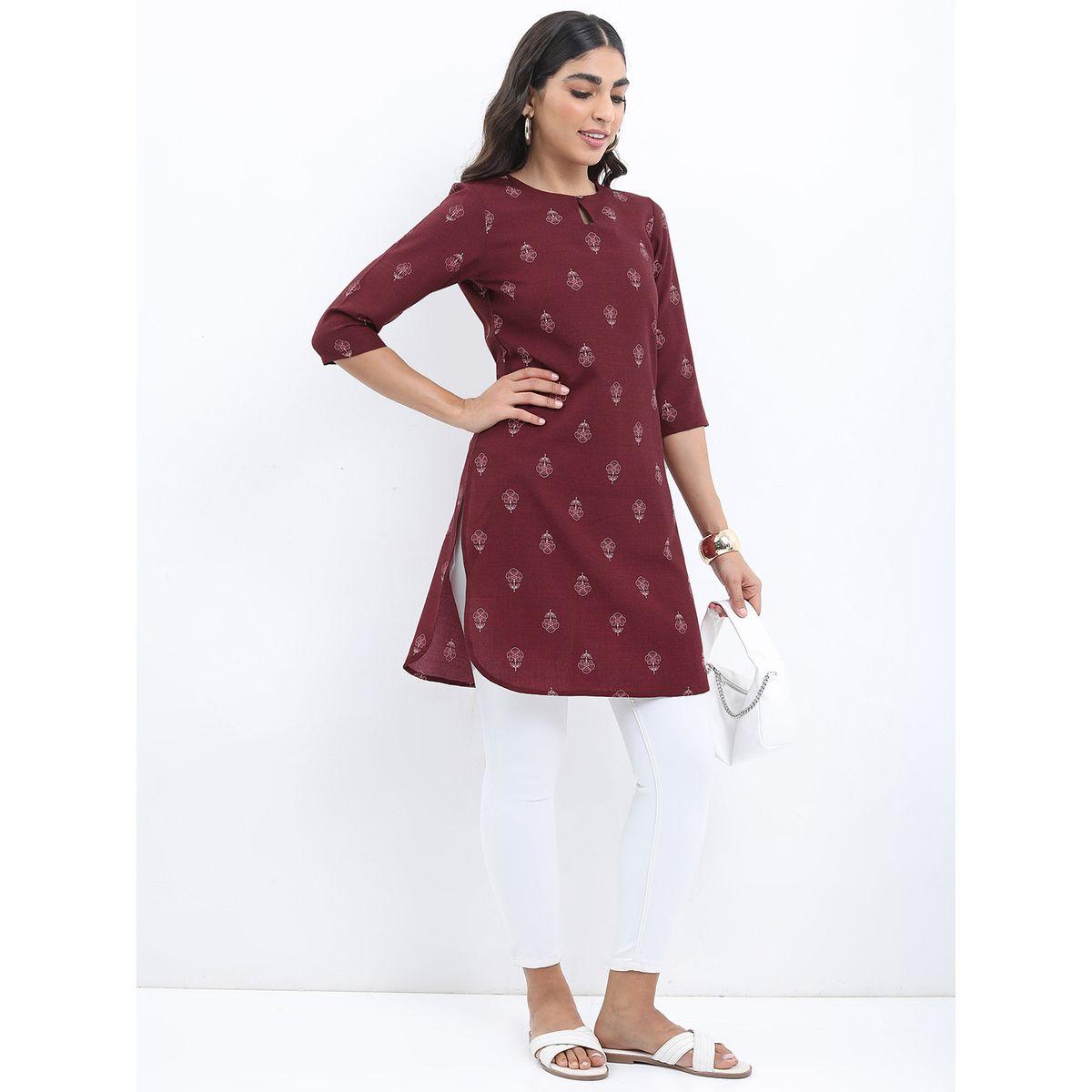 Ketch X Styli  Floral Print 3/4 Sleeves Longline Tunic-women-clothing-shirtsandblouses-blouses-image-1
