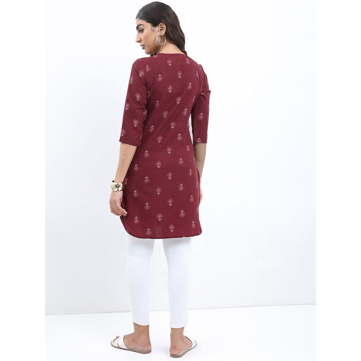 Ketch X Styli  Floral Print 3/4 Sleeves Longline Tunic-women-clothing-shirtsandblouses-blouses-image-3