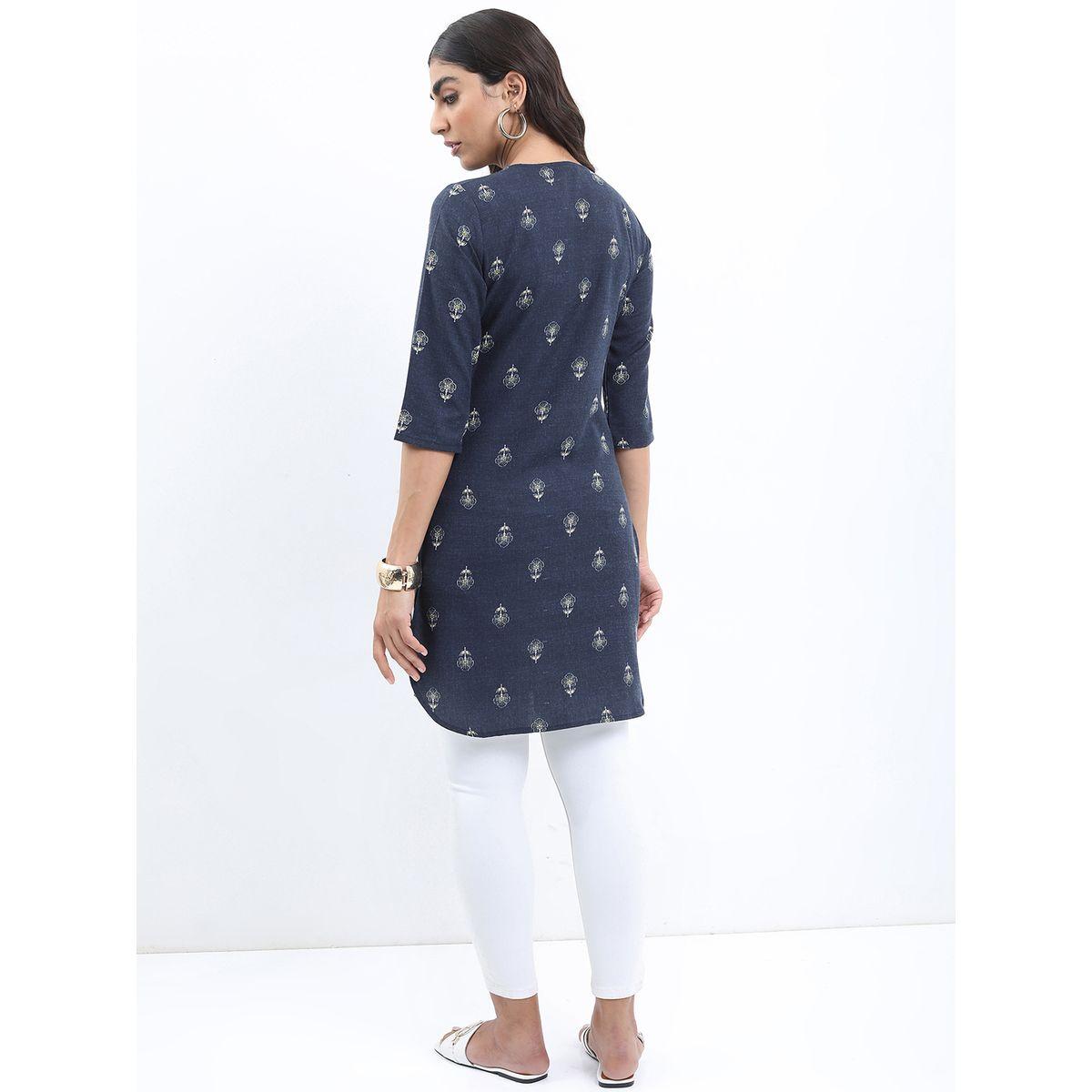 Ketch X Styli  Floral Print 3/4 Sleeves Longline Tunic-women-clothing-shirtsandblouses-blouses-image-3